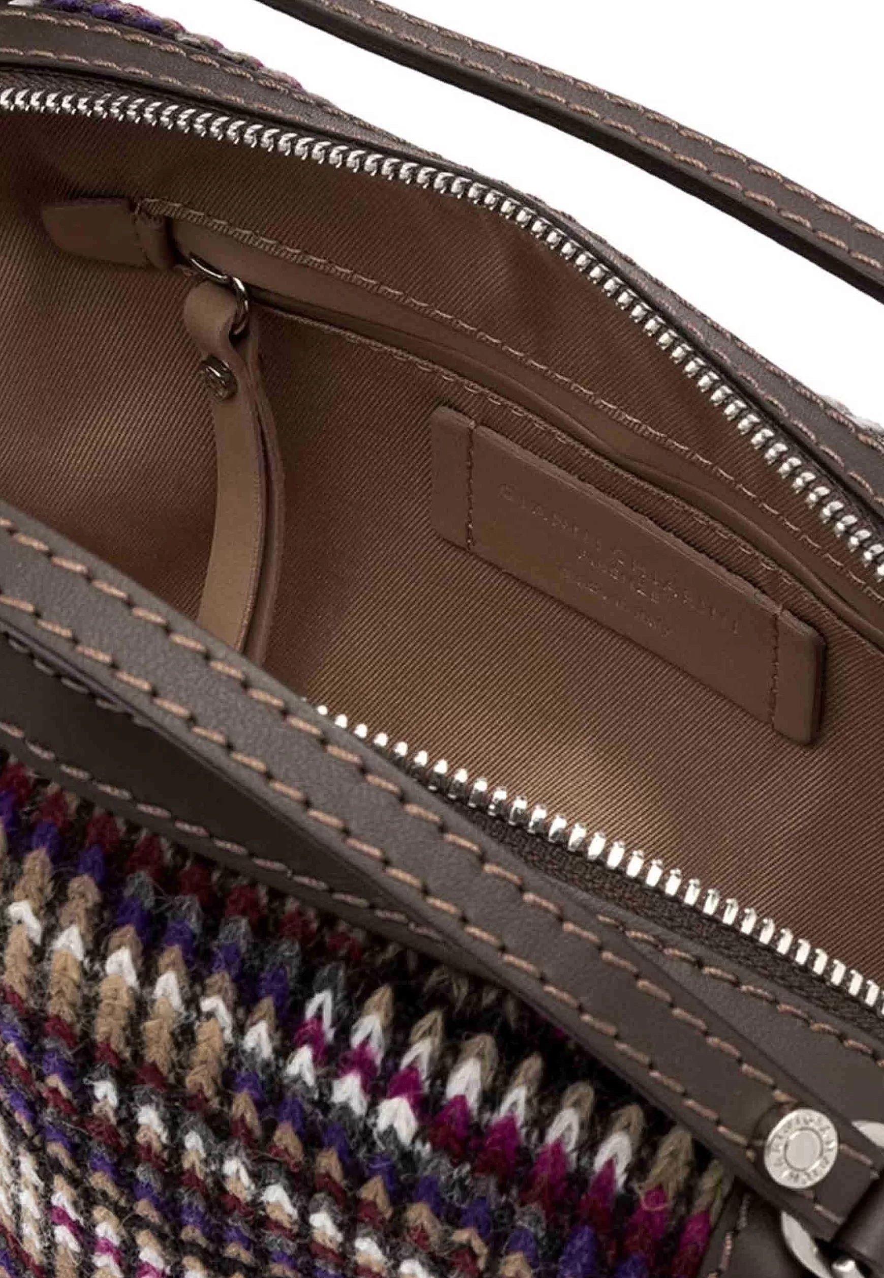 Borsa Donna A Tracolla Alifa In Pelle Testa Di Moro E Tessuto Con Manici E Tracolla In Tinta*Gianni Chiarini Best Sale