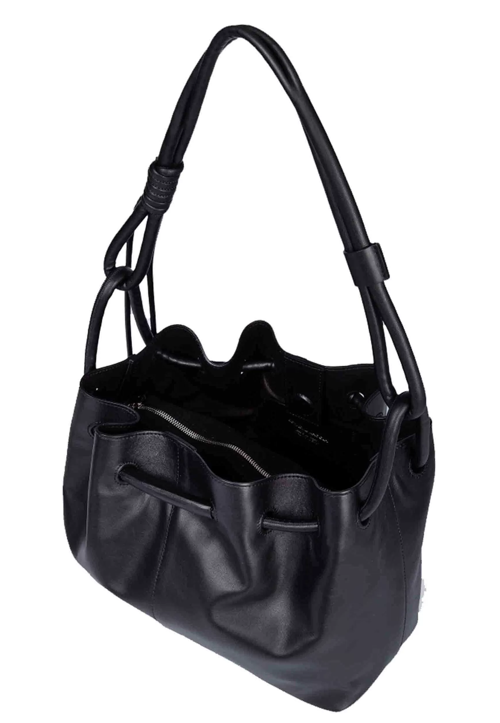 Borsa Donna A Tracolla In Pelle Nera Con Chiusura Coulisse*Roberta Gandolfi Best