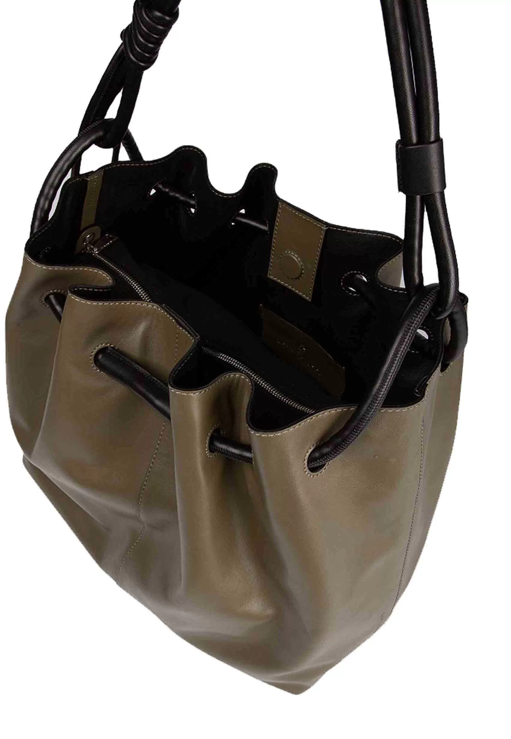 Borsa Donna A Tracolla In Pelle Verde Con Chiusura Coulisse*Roberta Gandolfi Best