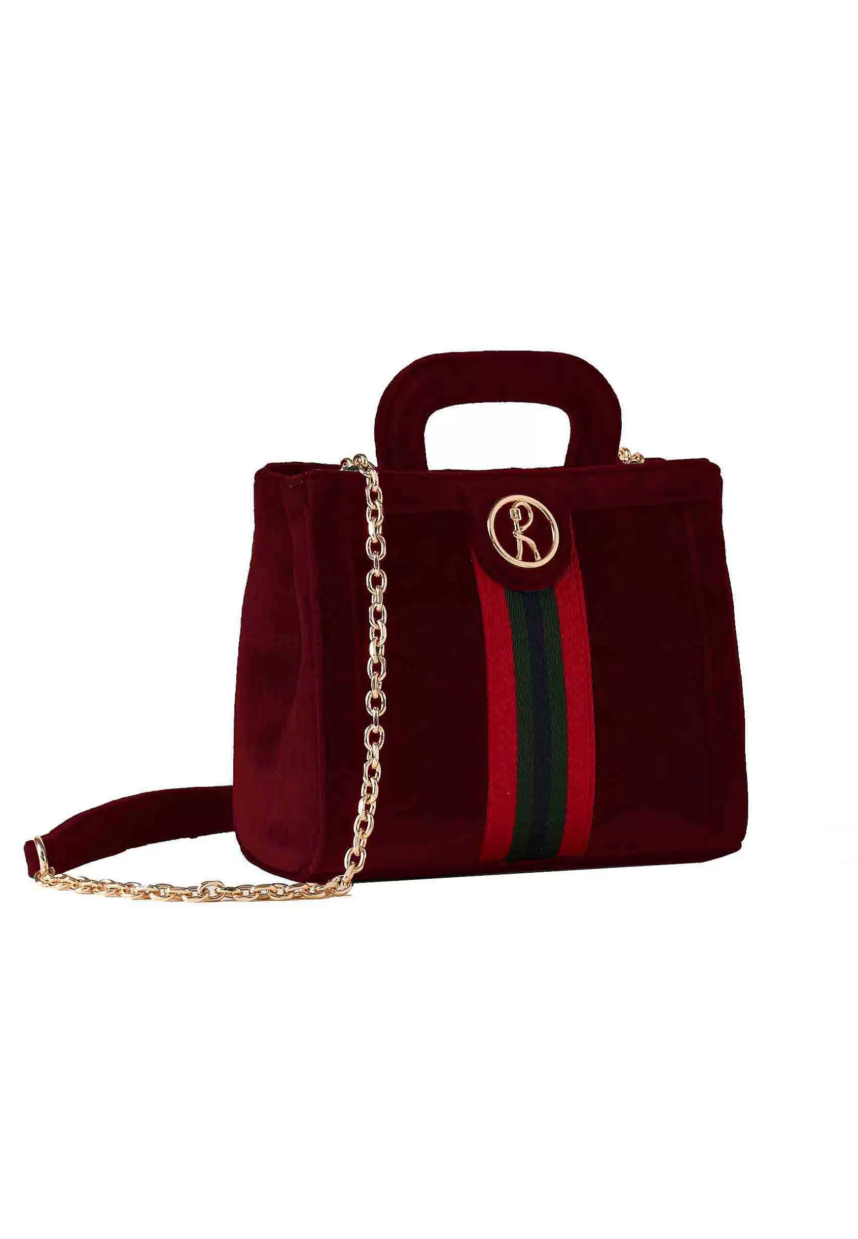 Borsa Donna A Tracolla In Velluto Rosso Con Manico E Catena*Roberta di Camerino Clearance