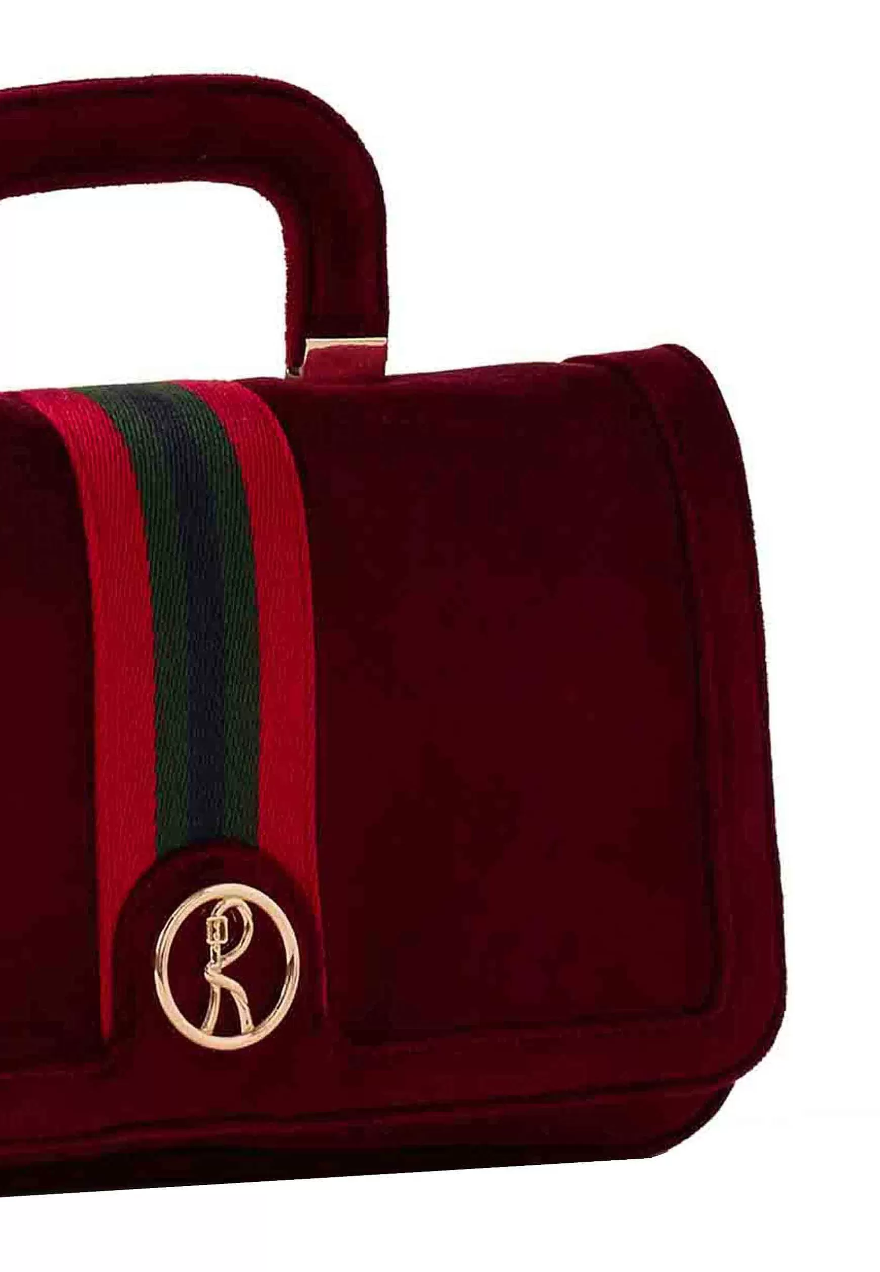 Borsa Donna A Tracolla In Velluto Rosso Con Patta E Catena*Roberta di Camerino Best