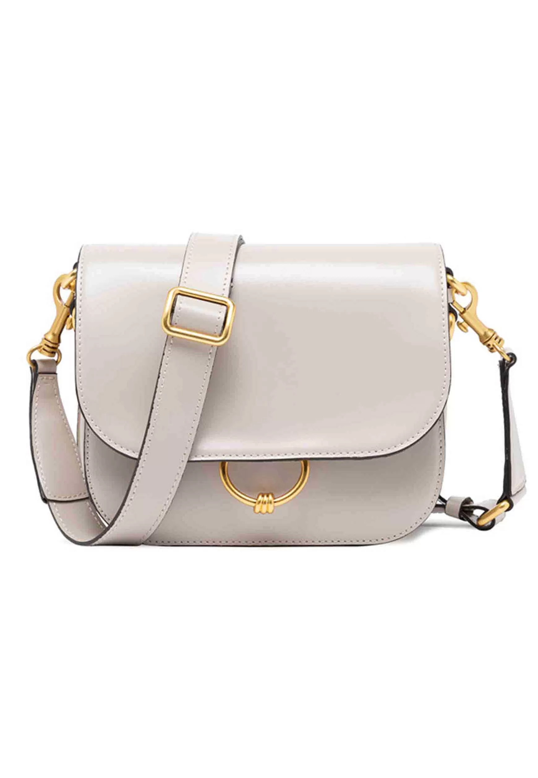 Borsa Donna A Tracolla Meg In Pelle Beige Con Accessori Oro*Gianni Chiarini Best Sale