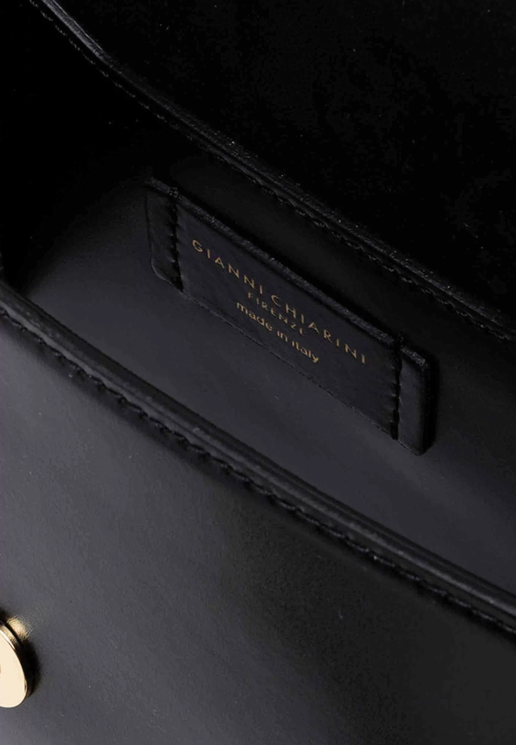 Borsa Donna A Tracolla Meg In Pelle Nera Con Accessori Oro*Gianni Chiarini Fashion