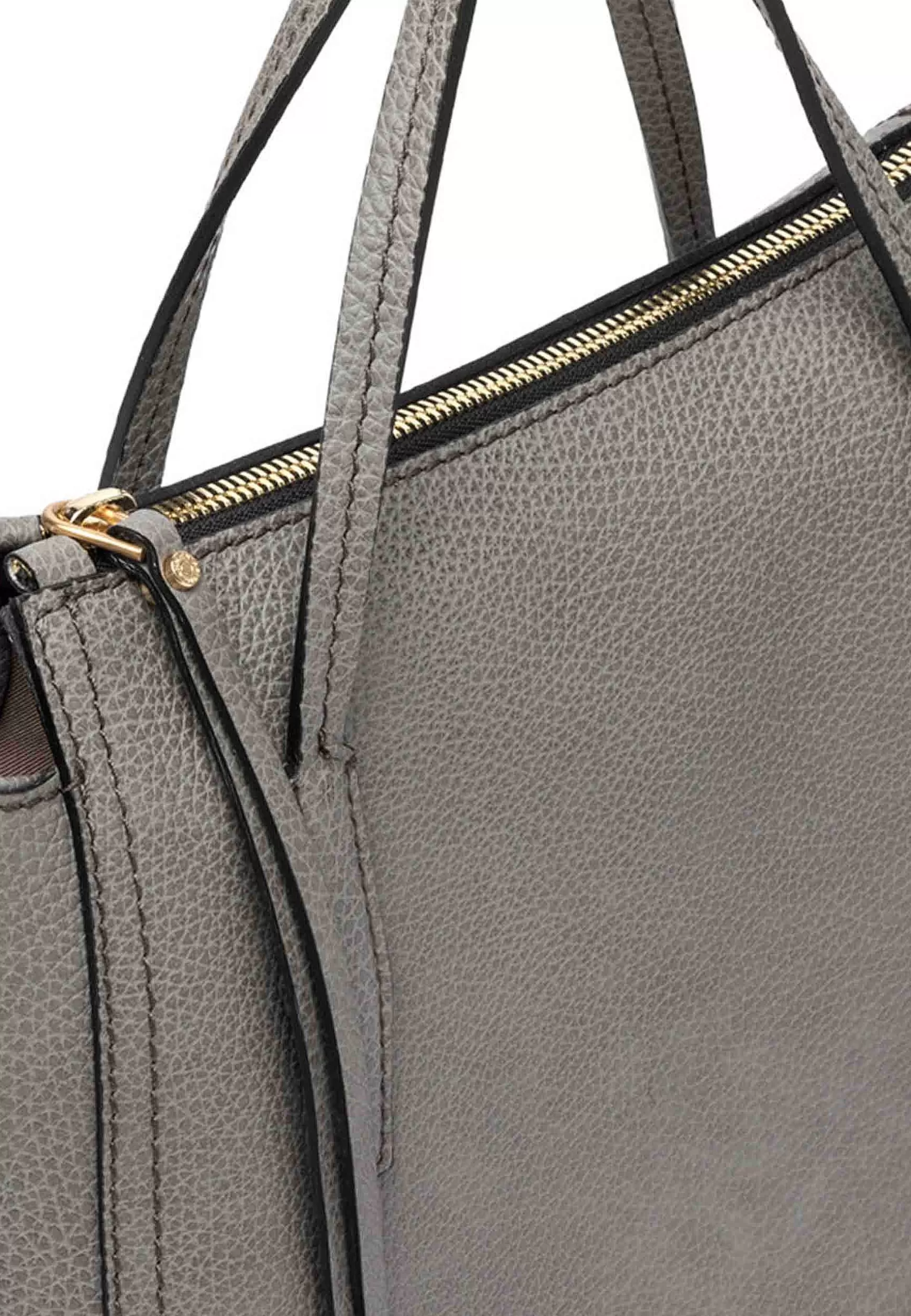 Borsa Donna A Tracolla Megan In Pelle Grigia Con Doppi Manici In Pelle E Tracolla In Tessuto Spigato*Gianni Chiarini Discount
