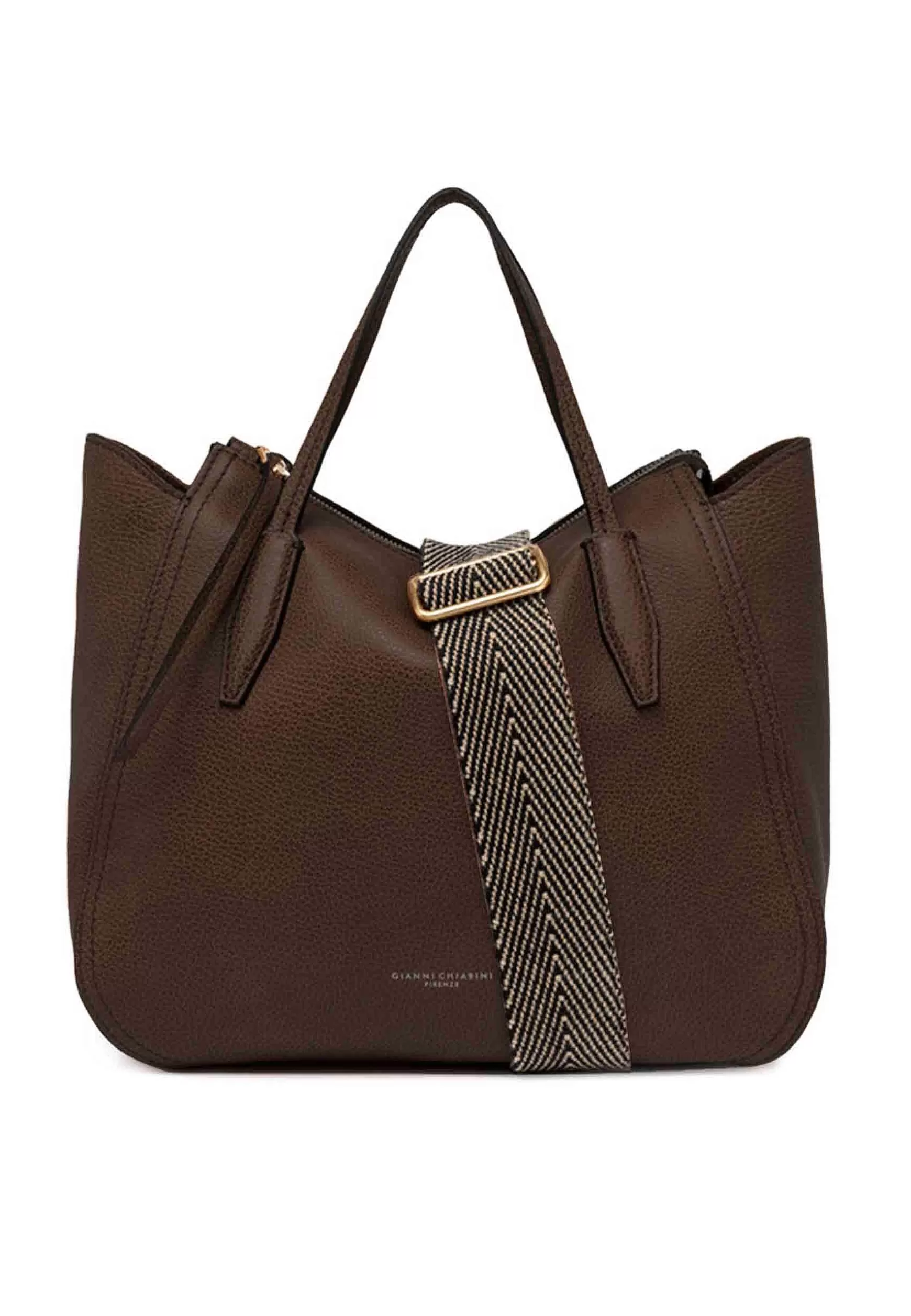 Borsa Donna A Tracolla Megan In Pelle Testa Di Moro Con Doppi Manici In Pelle E Tracolla In Tessuto Spigato*Gianni Chiarini Cheap