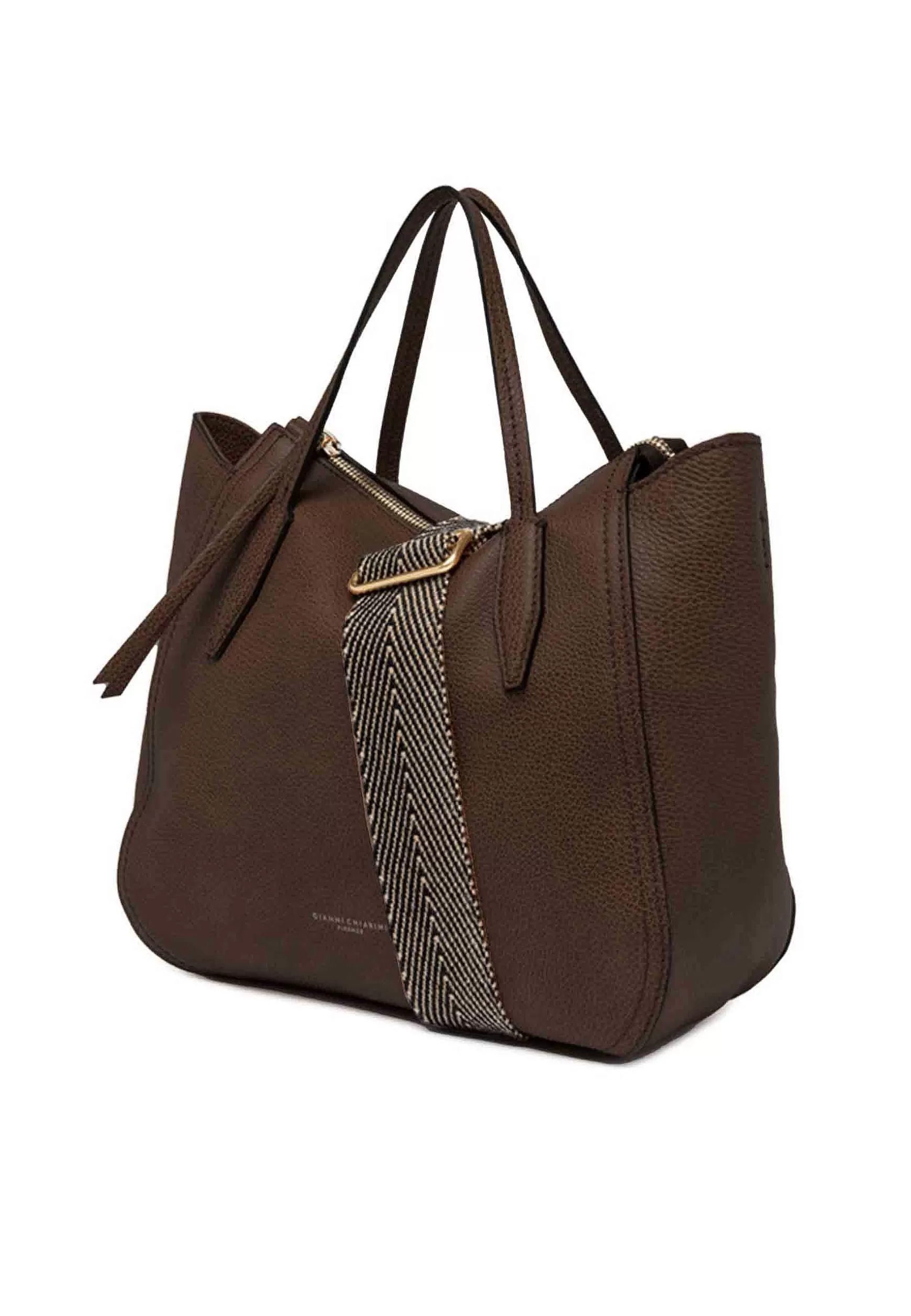 Borsa Donna A Tracolla Megan In Pelle Testa Di Moro Con Doppi Manici In Pelle E Tracolla In Tessuto Spigato*Gianni Chiarini Cheap