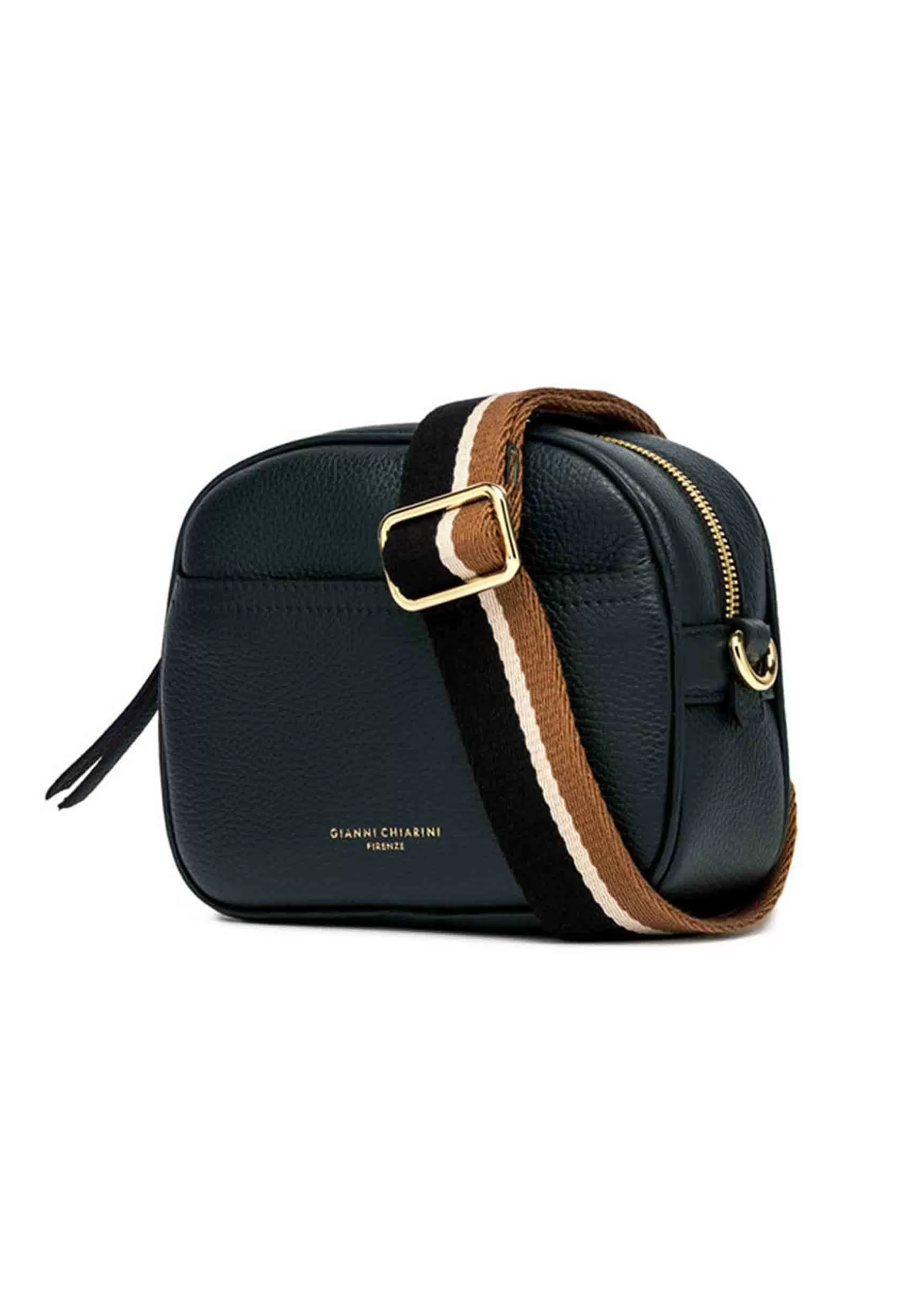 Borsa Donna A Tracolla Nina In Pelle Verde Con Tracolla In Tessuto Rigato*Gianni Chiarini New