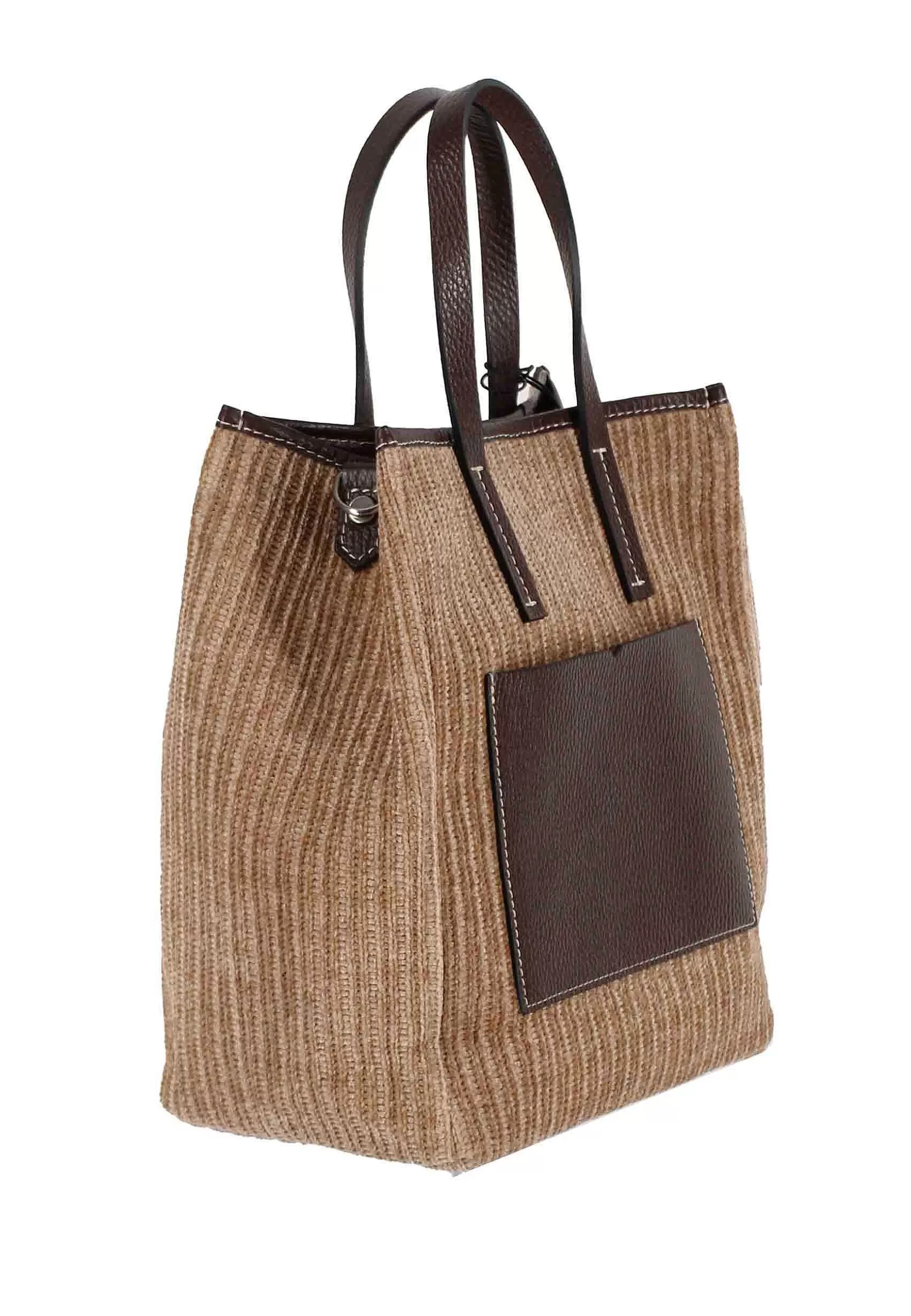 Borsa Donna Con Doppi Manici In Velluto Beige Con Tracolla*Kassiopea Hot
