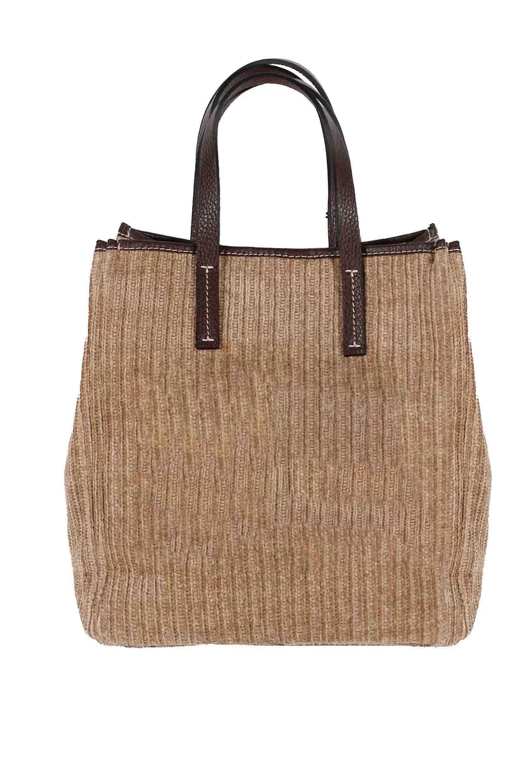 Borsa Donna Con Doppi Manici In Velluto Beige Con Tracolla*Kassiopea Hot