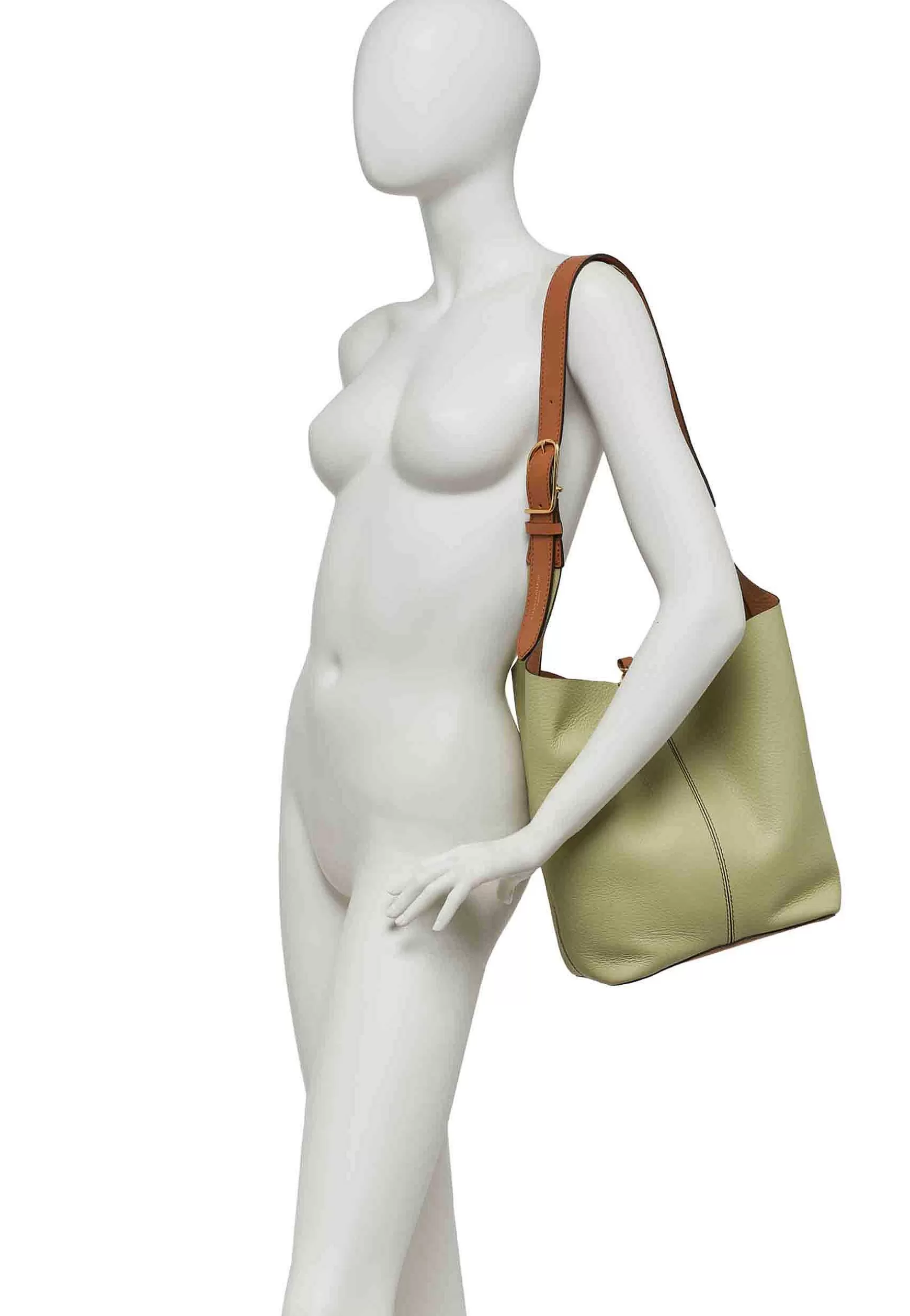 Borsa Donna Cora A Tracolla In Pelle Cuoio E Bianco Con Manico E Tracolla Removibile In Tessuto Naturale*Gianni Chiarini Discount