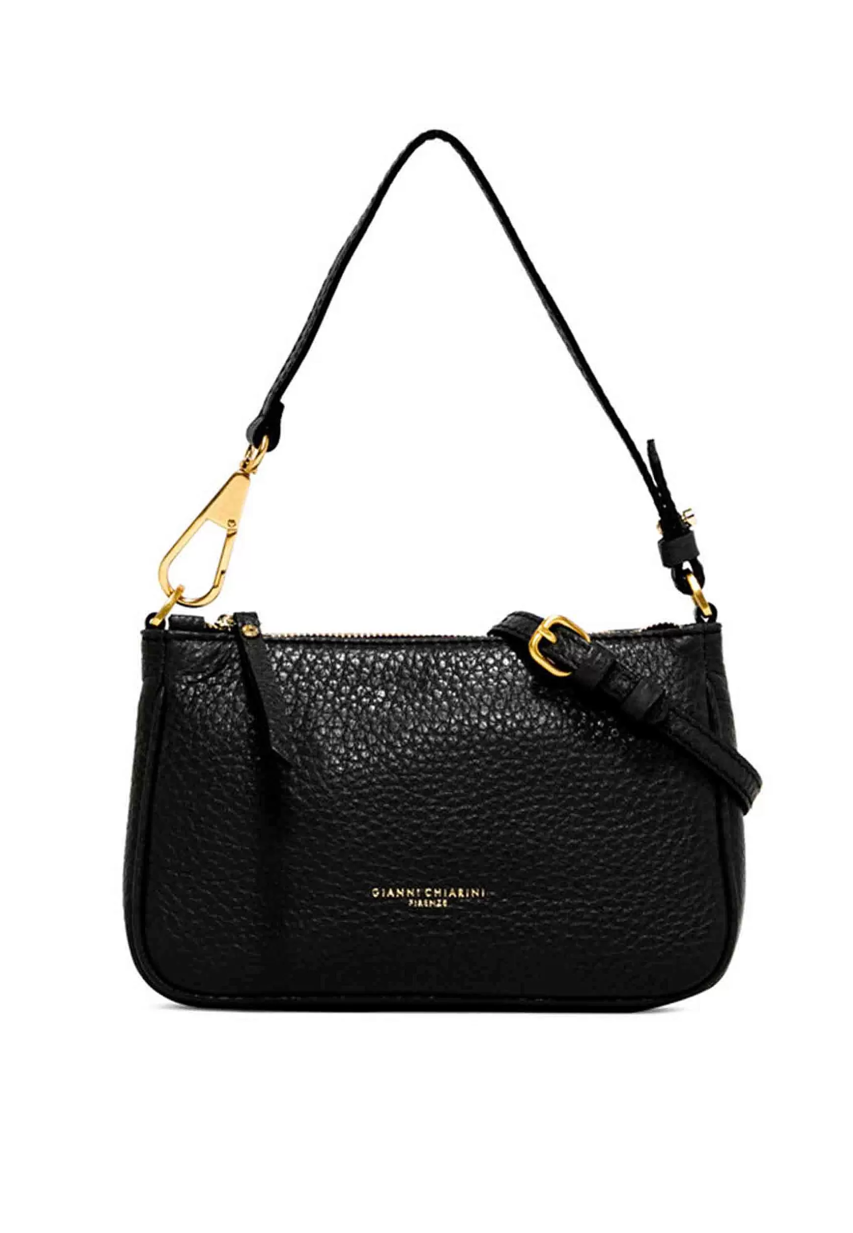 Borsa Donna Pochette A Spalla Brooke In Pelle Nera Con Manico E Tracolla In Tinta*Gianni Chiarini Online