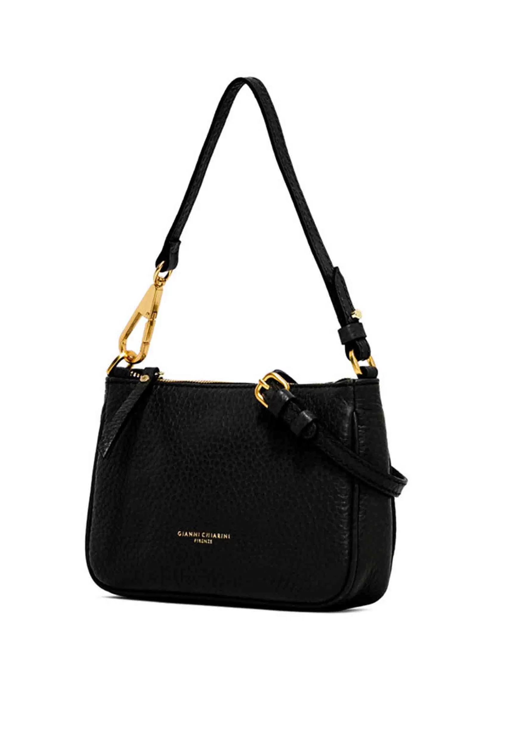Borsa Donna Pochette A Spalla Brooke In Pelle Nera Con Manico E Tracolla In Tinta*Gianni Chiarini Online