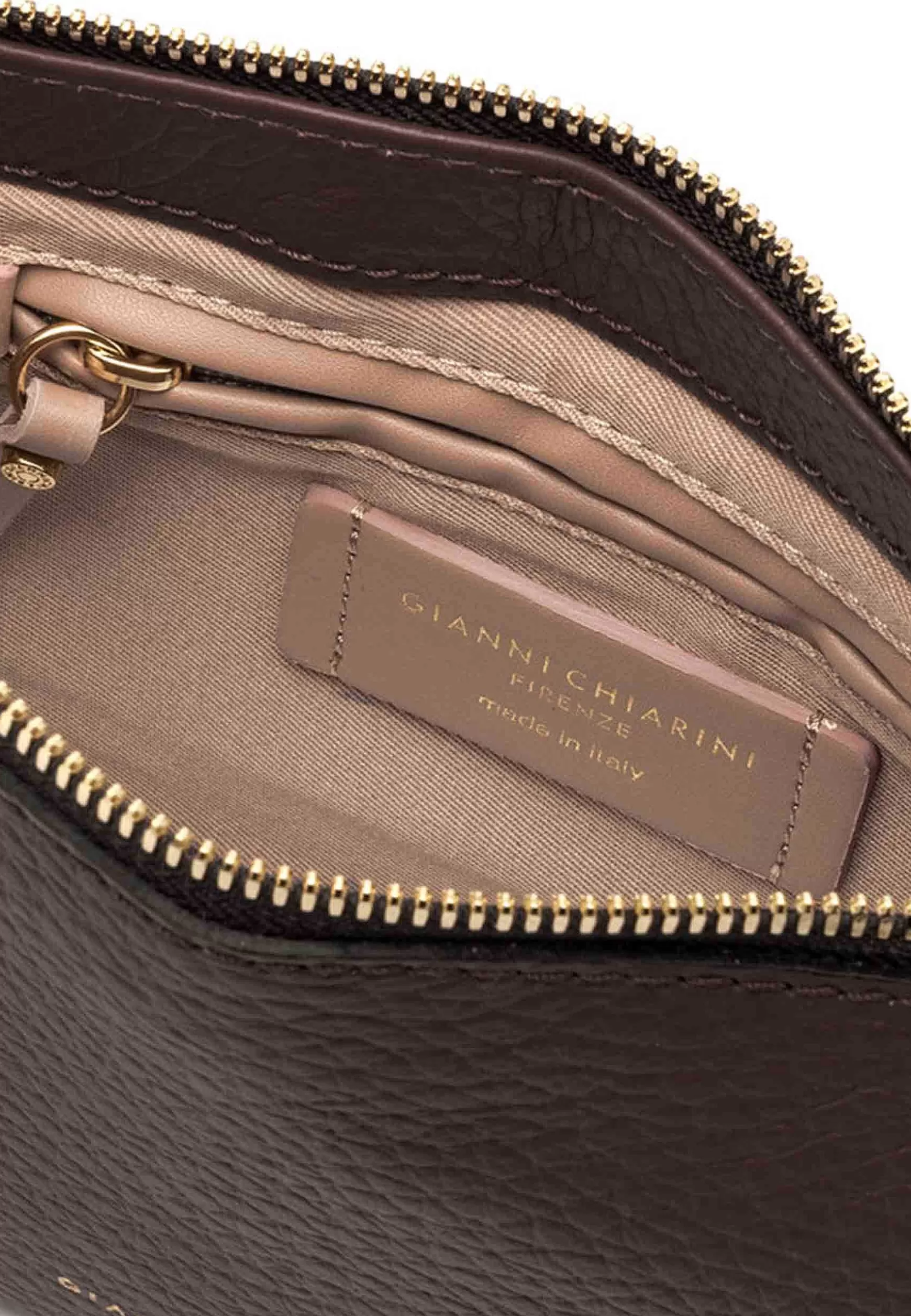 Borsa Donna Pochette A Spalla Brooke In Pelle Testa Di Moro Con Manico E Tracolla In Tinta*Gianni Chiarini Shop