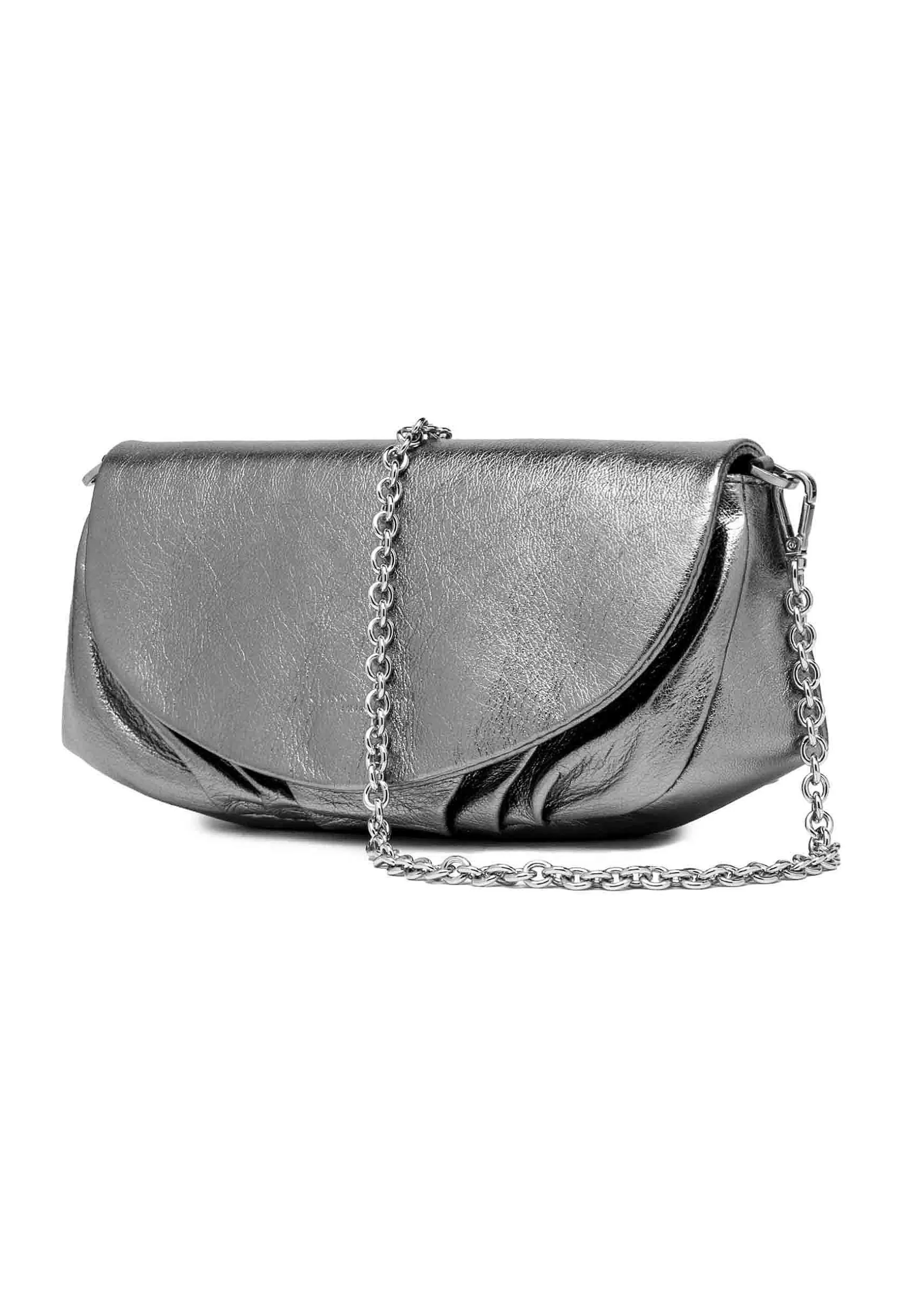 Borsa Donna Pochette A Tracolla Adele In Pelle Acciaio Con Catena*Gianni Chiarini Store