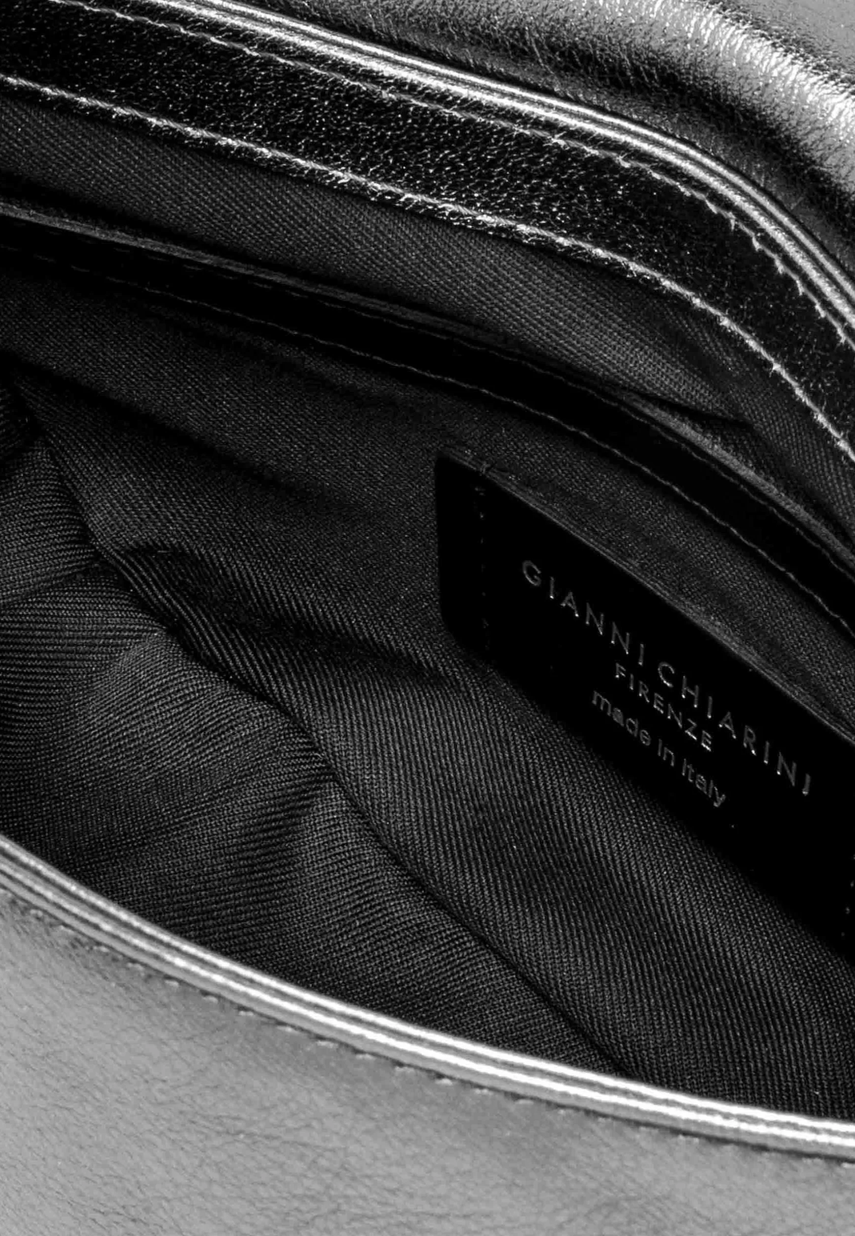 Borsa Donna Pochette A Tracolla Adele In Pelle Acciaio Con Catena*Gianni Chiarini Store