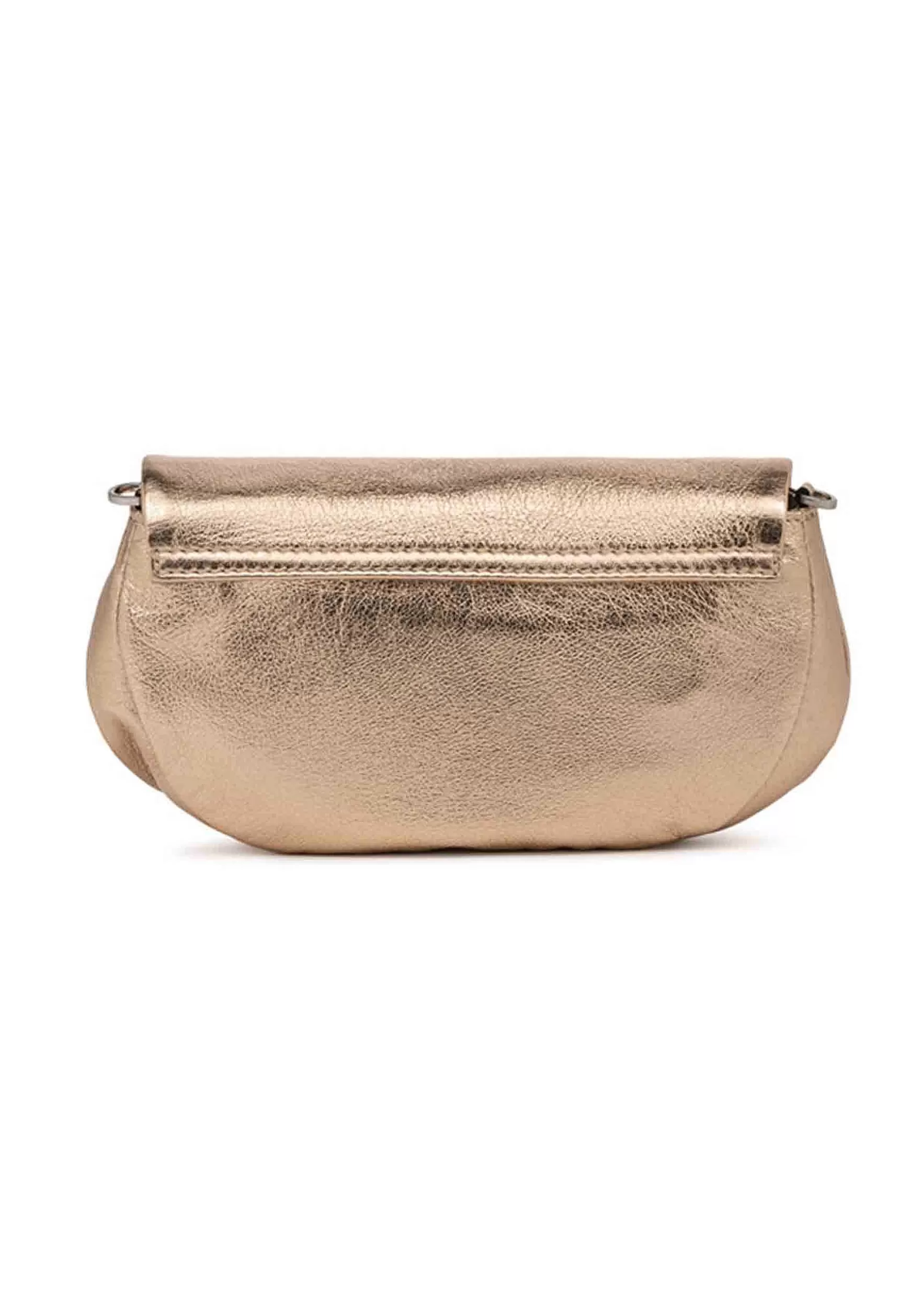 Borsa Donna Pochette A Tracolla Adele In Pelle Champagne Laminata Con Catena*Gianni Chiarini Fashion
