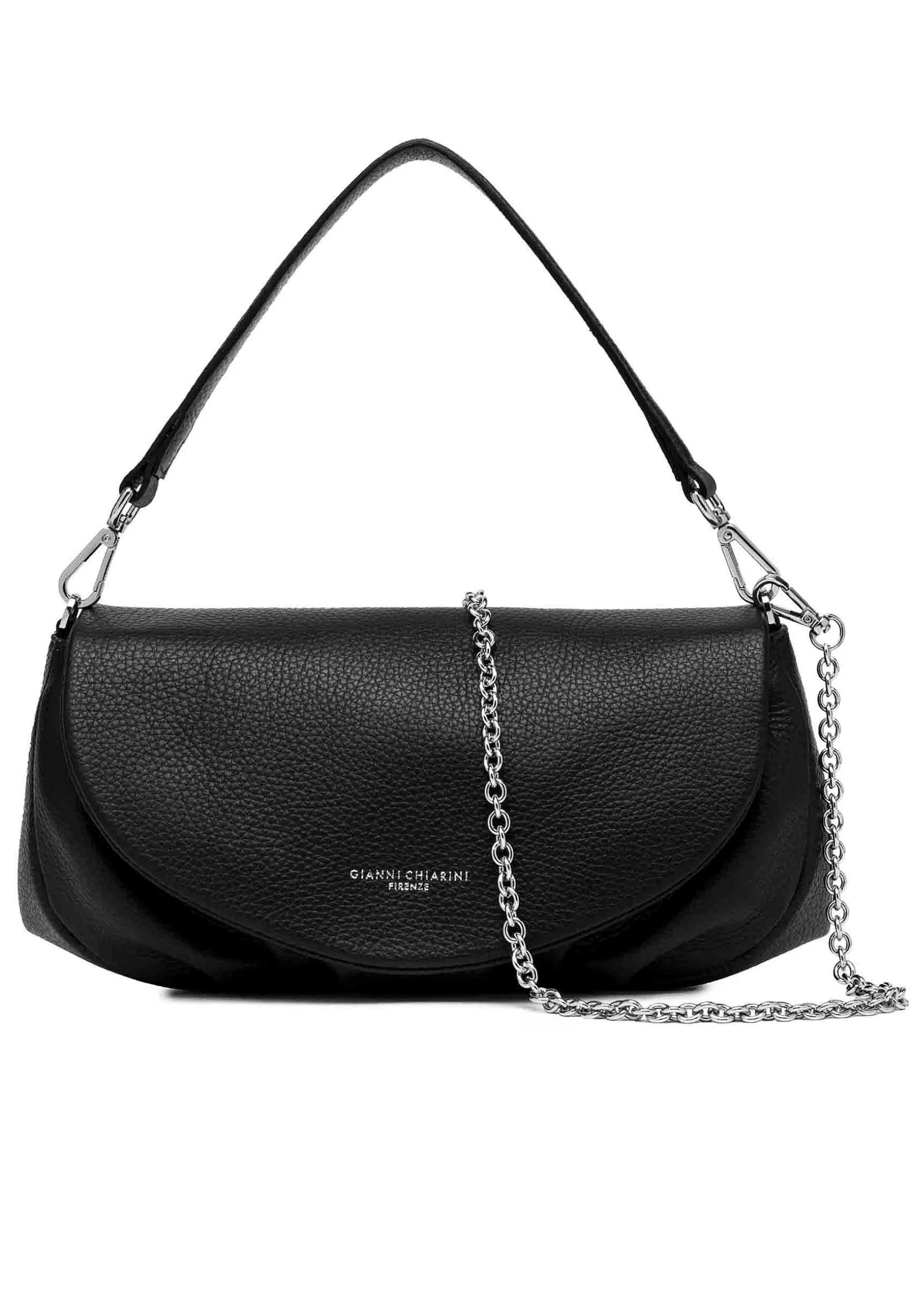 Borsa Donna Pochette A Tracolla Adele In Pelle Martellata Nera Con Manico E Tracolla*Gianni Chiarini Cheap