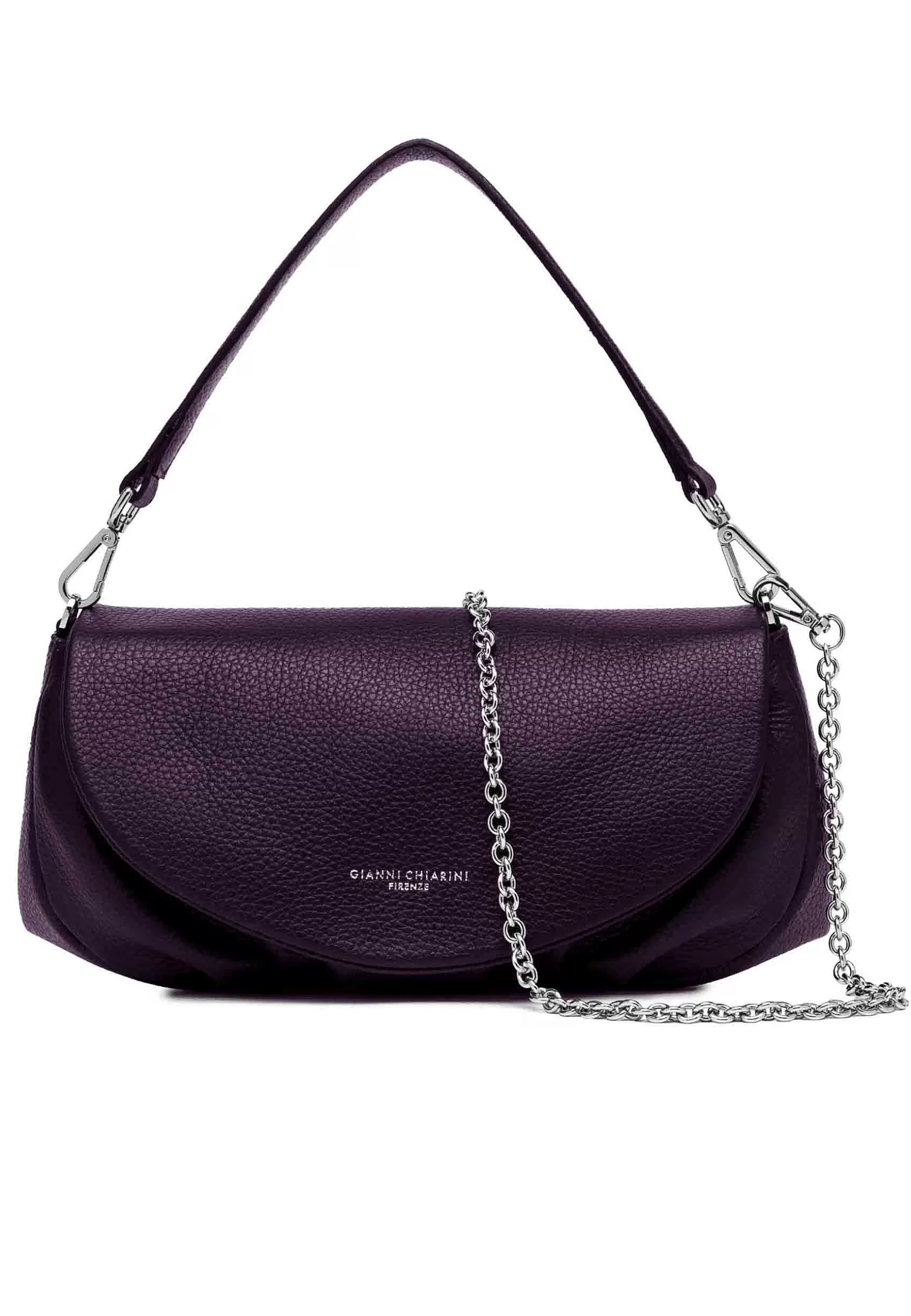 Borsa Donna Pochette A Tracolla Adele In Pelle Martellata Viola Con Manico E Tracolla*Gianni Chiarini Hot