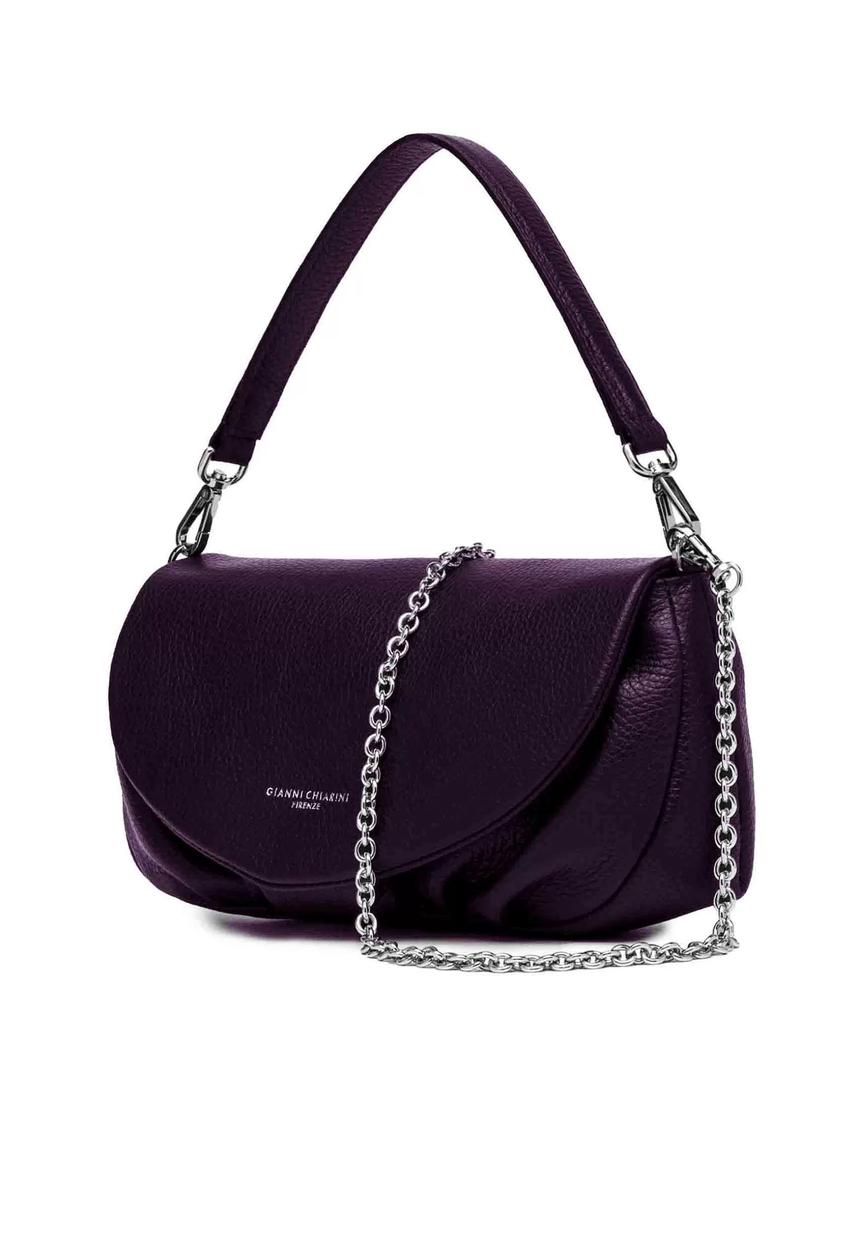 Borsa Donna Pochette A Tracolla Adele In Pelle Martellata Viola Con Manico E Tracolla*Gianni Chiarini Hot