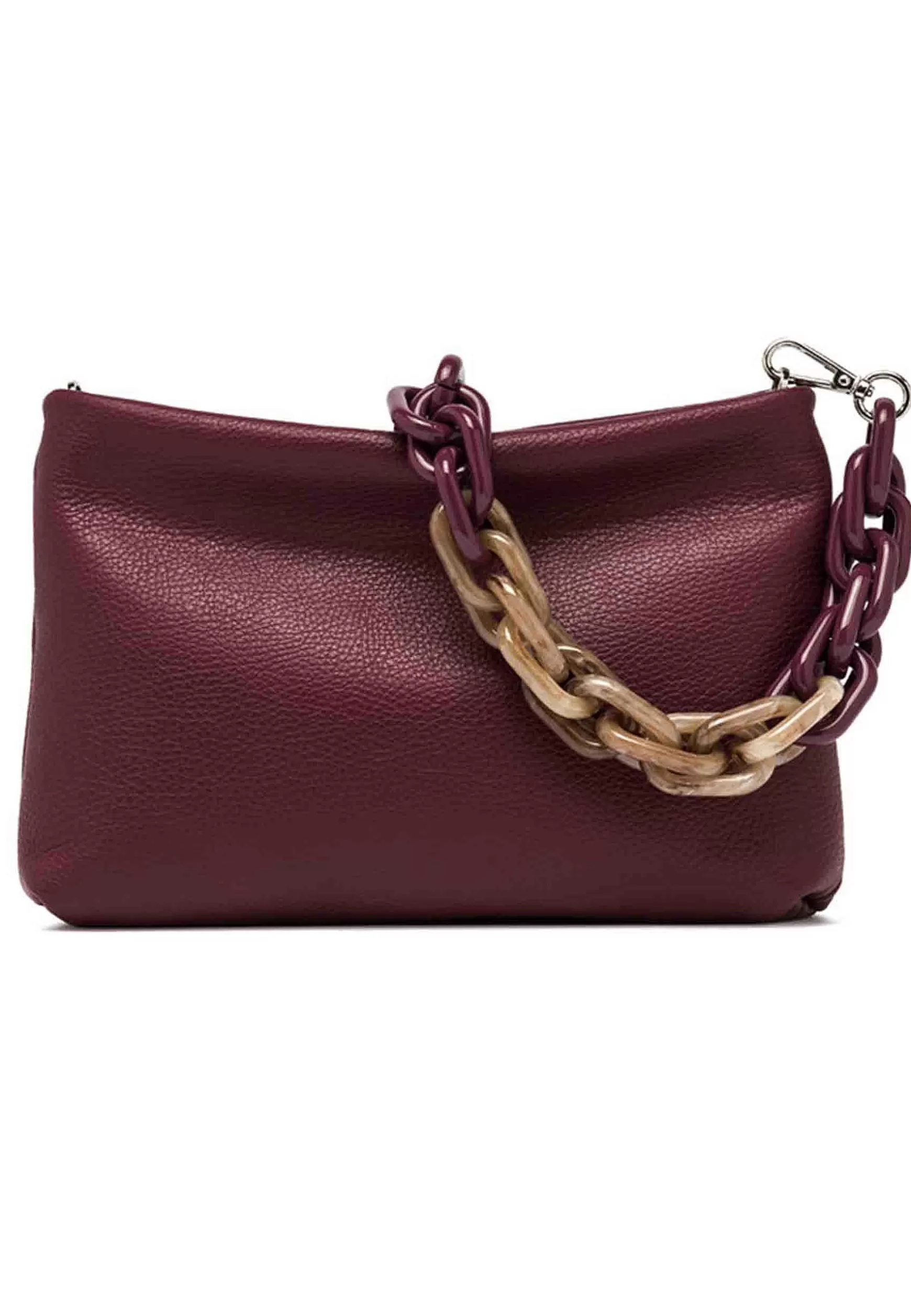 Borsa Donna Pochette Brenda In Pelle Bordeaux Con Manico In Resina*Gianni Chiarini Cheap