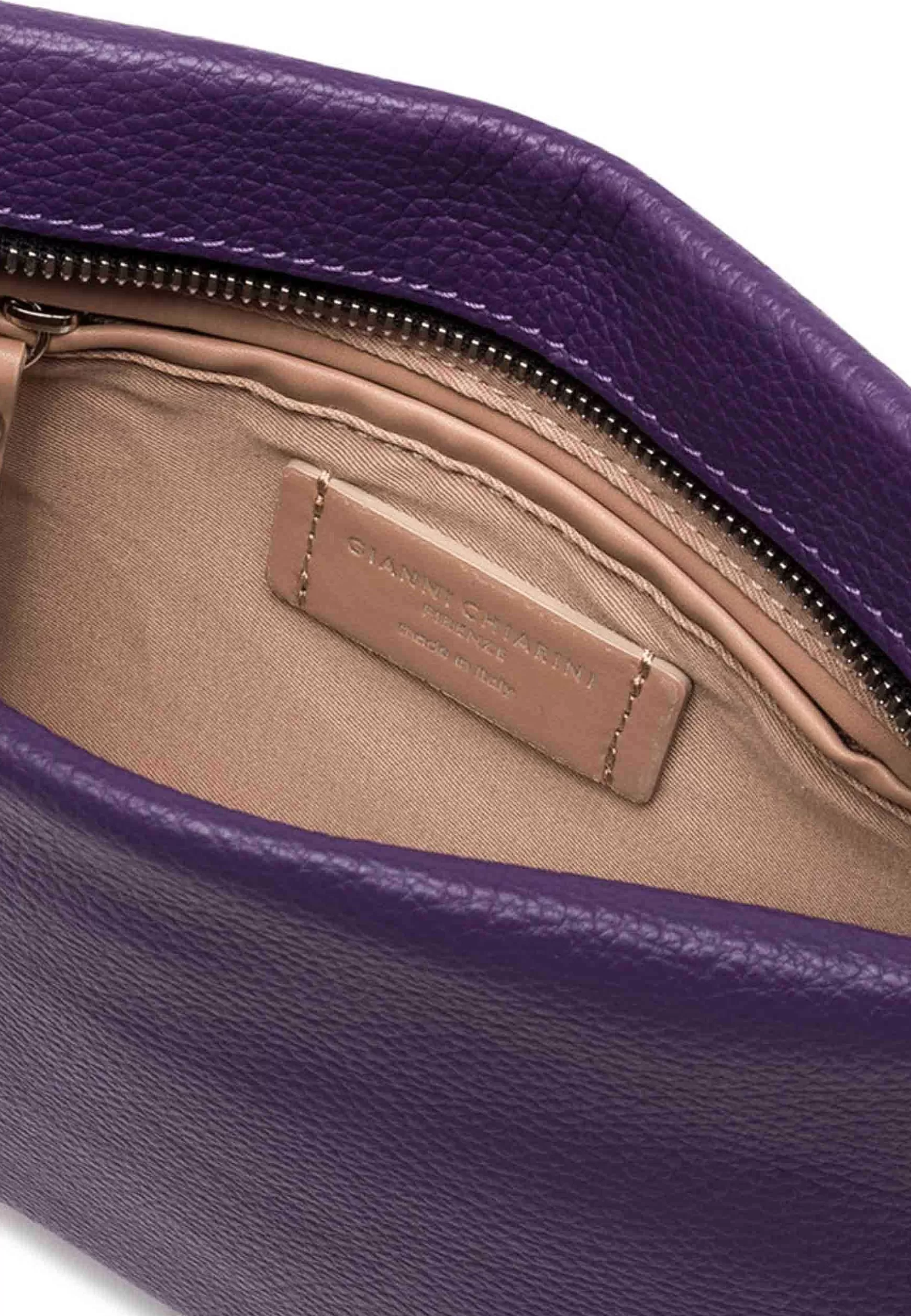 Borsa Donna Pochette Brenda In Pelle Viola Con Manico In Resina*Gianni Chiarini Store