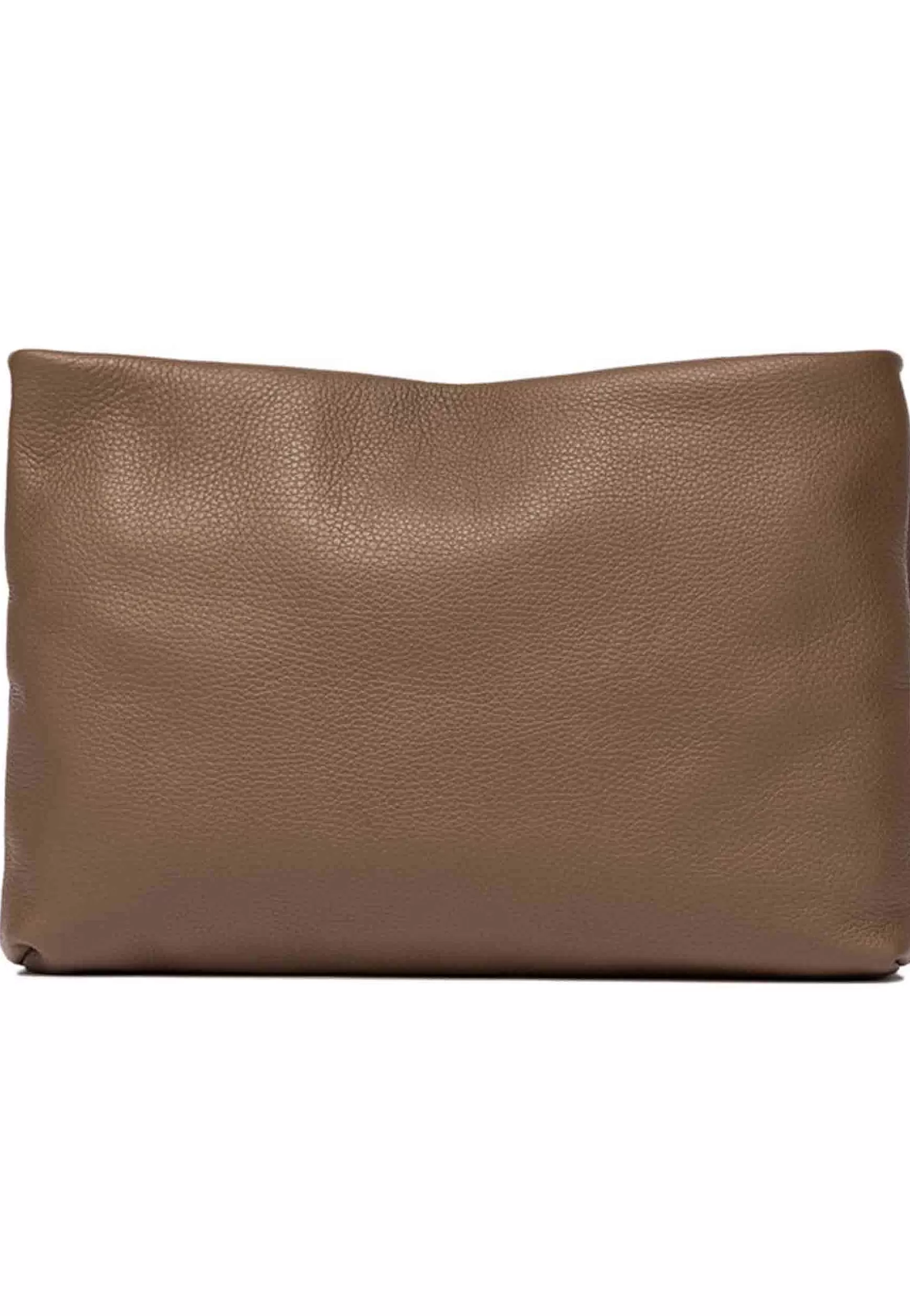 Borsa Donna Pochette Brenda Maxi In Pelle Taupe Con Manico In Resina*Gianni Chiarini New