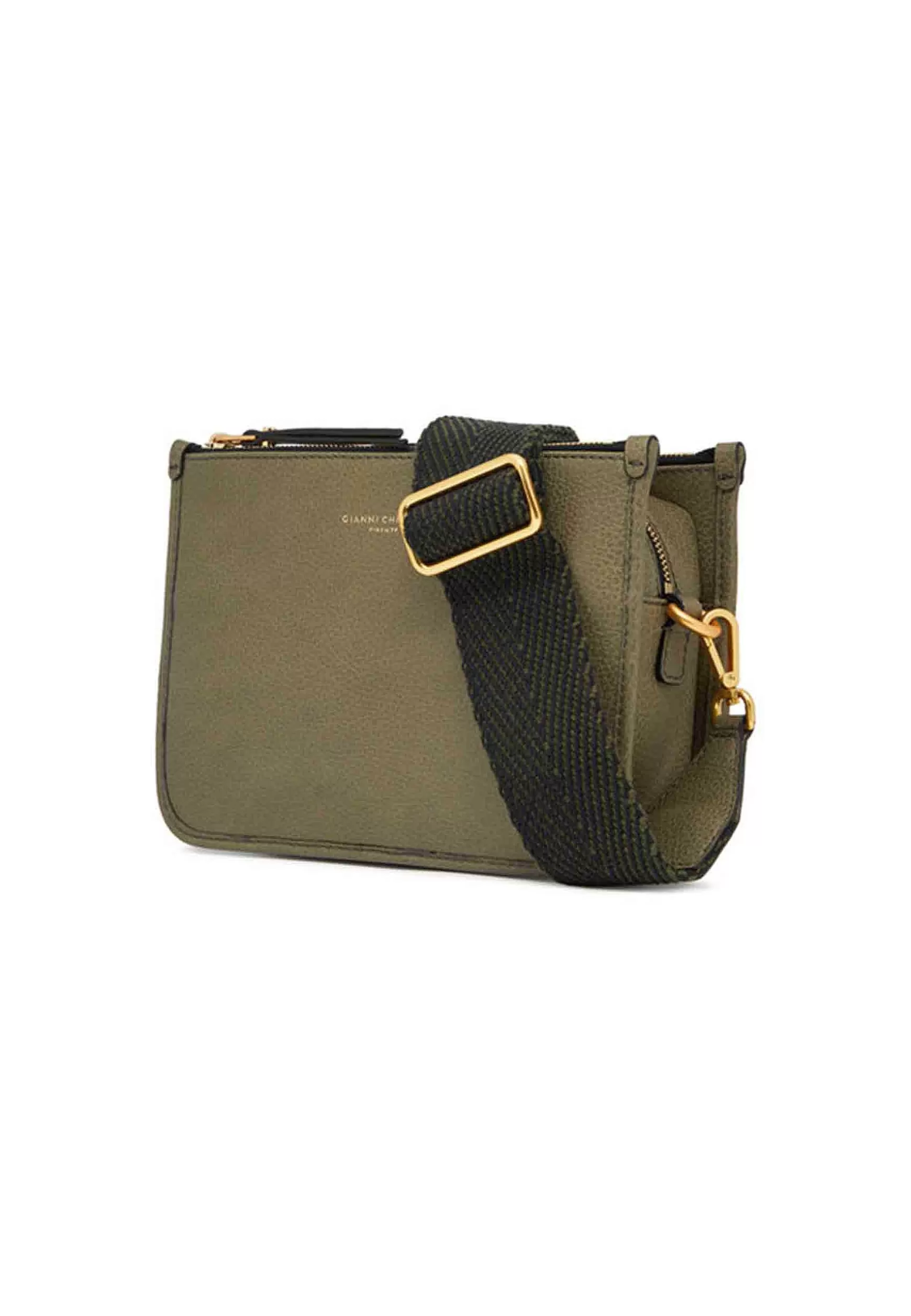 Borsa Donna Pochette Debbie New In Pelle Verde Con Tracolla In Tessuto*Gianni Chiarini Shop