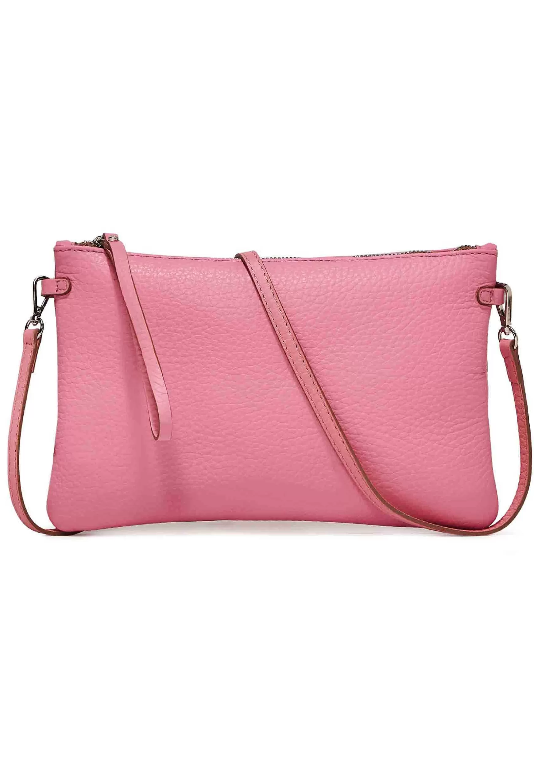 Borsa Donna Pochette Hermy In Pelle Rosa E Naturale Con Manico A Bracciale E Tracolla In Pelle*Gianni Chiarini Store
