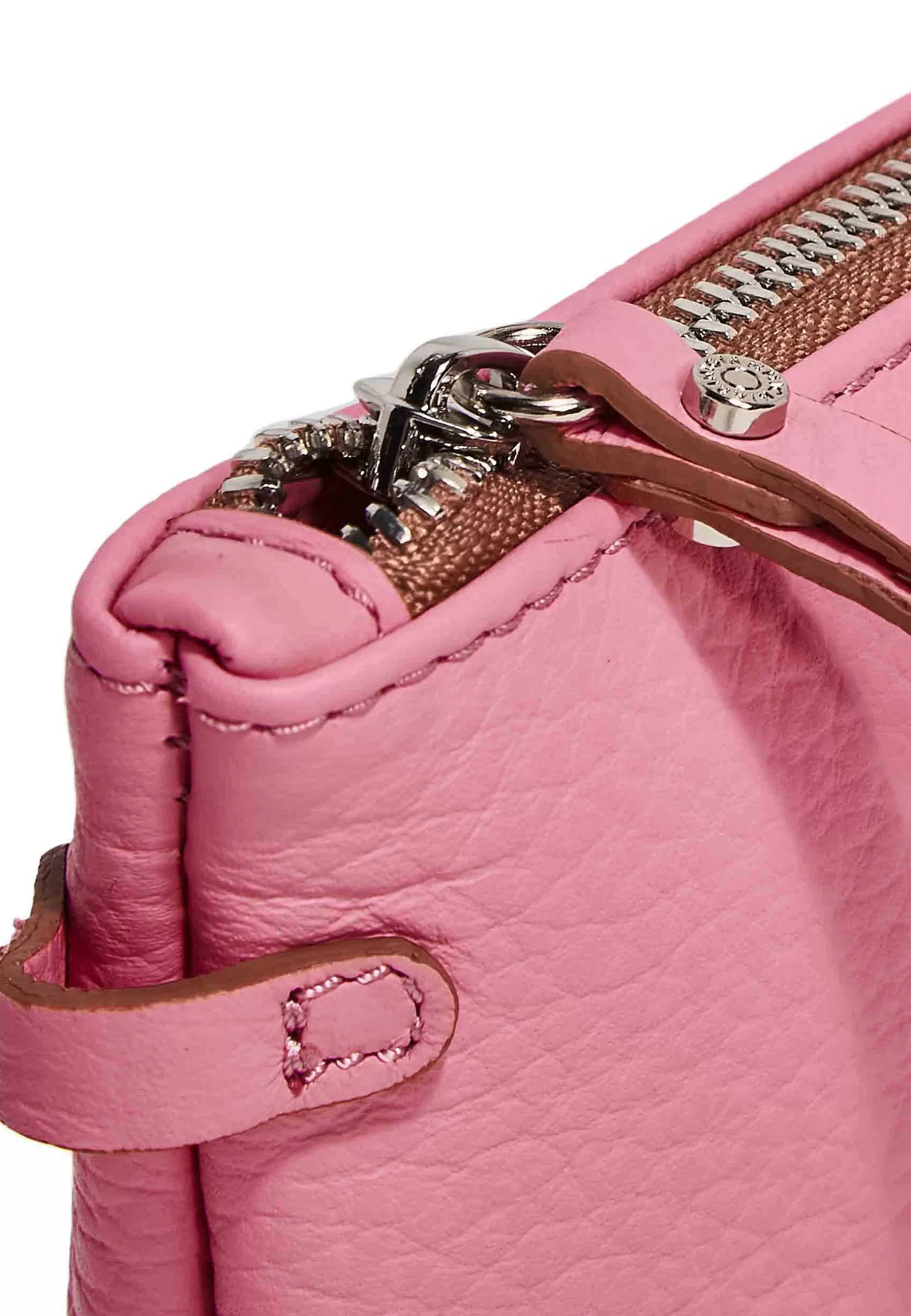 Borsa Donna Pochette Hermy In Pelle Rosa E Naturale Con Manico A Bracciale E Tracolla In Pelle*Gianni Chiarini Store
