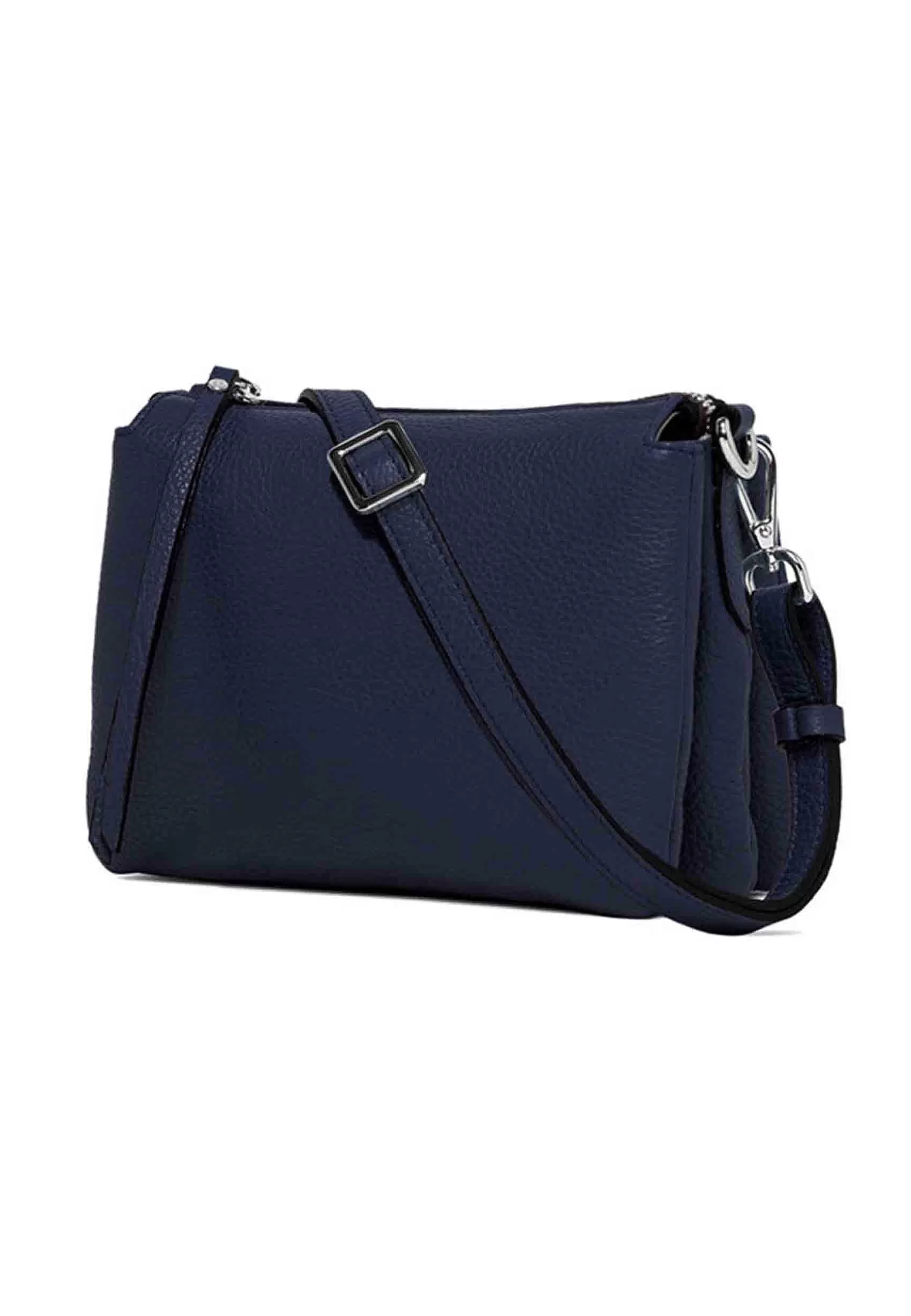Borsa Donna Pochette Three In Pelle Blu Con Tracolla Removibile In Tono*Gianni Chiarini Discount