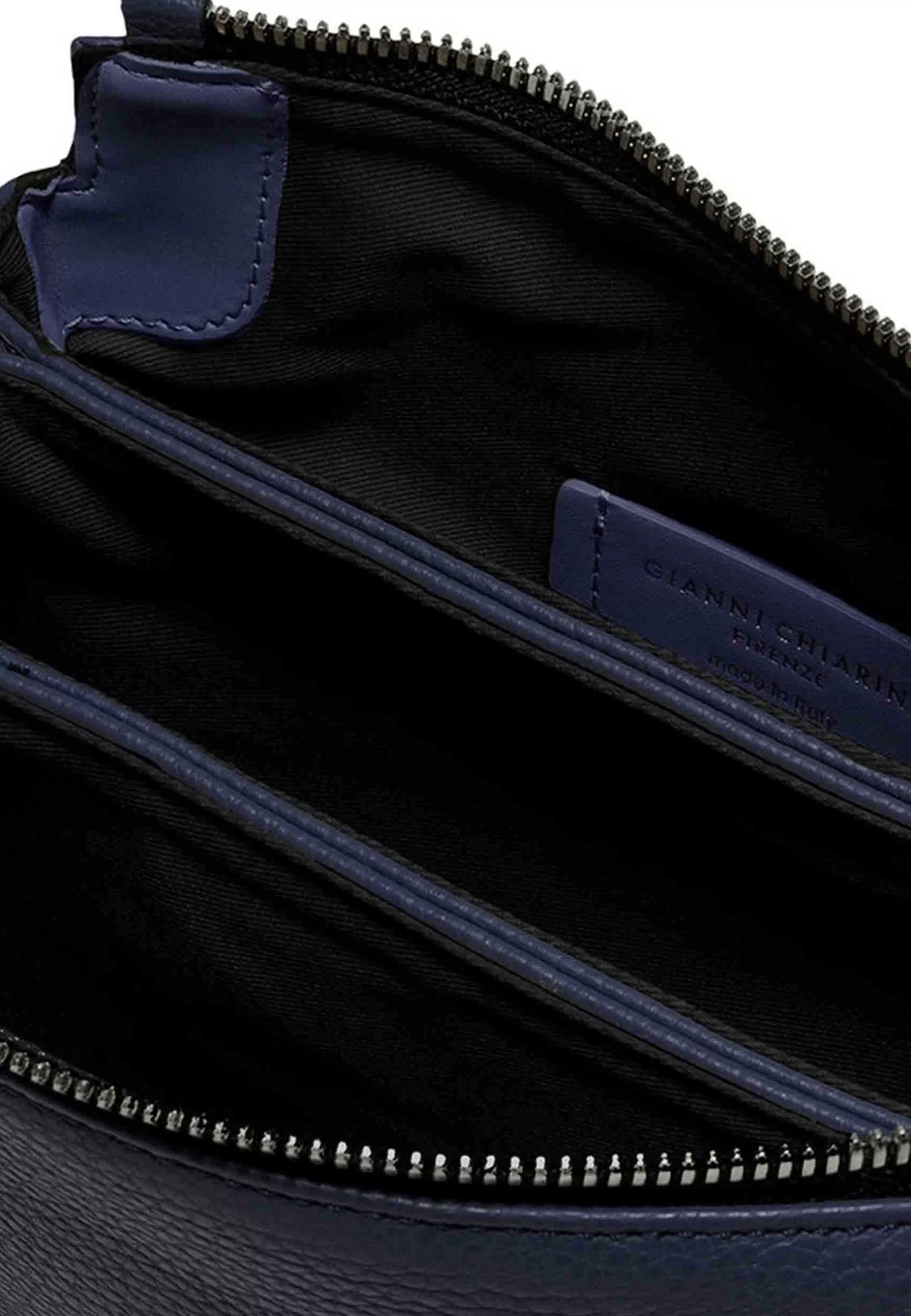 Borsa Donna Pochette Three In Pelle Blu Con Tracolla Removibile In Tono*Gianni Chiarini Discount