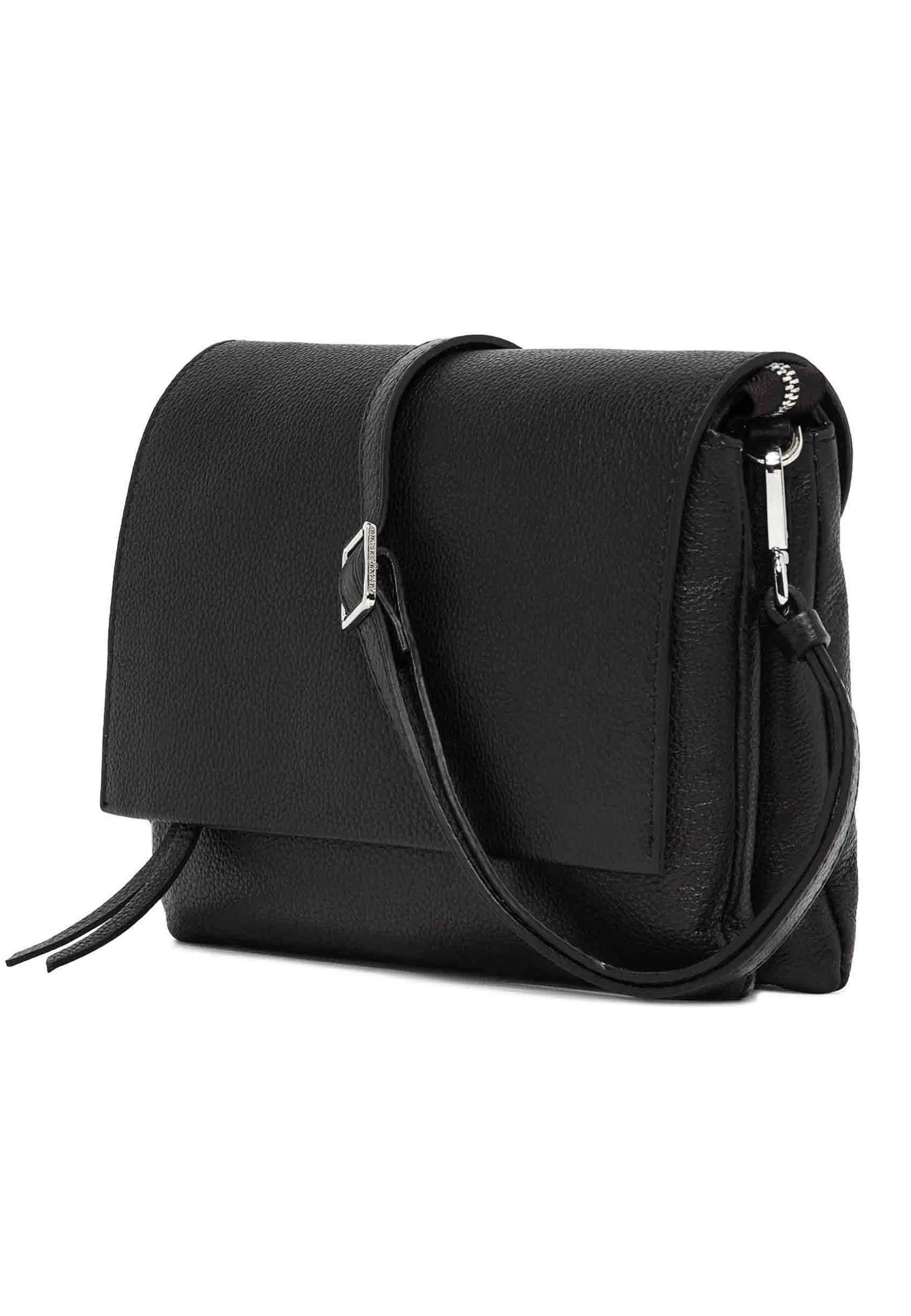 Borsa Donna Pochette Three In Pelle Nera Con Patta Tracolla Removibile*Gianni Chiarini Flash Sale
