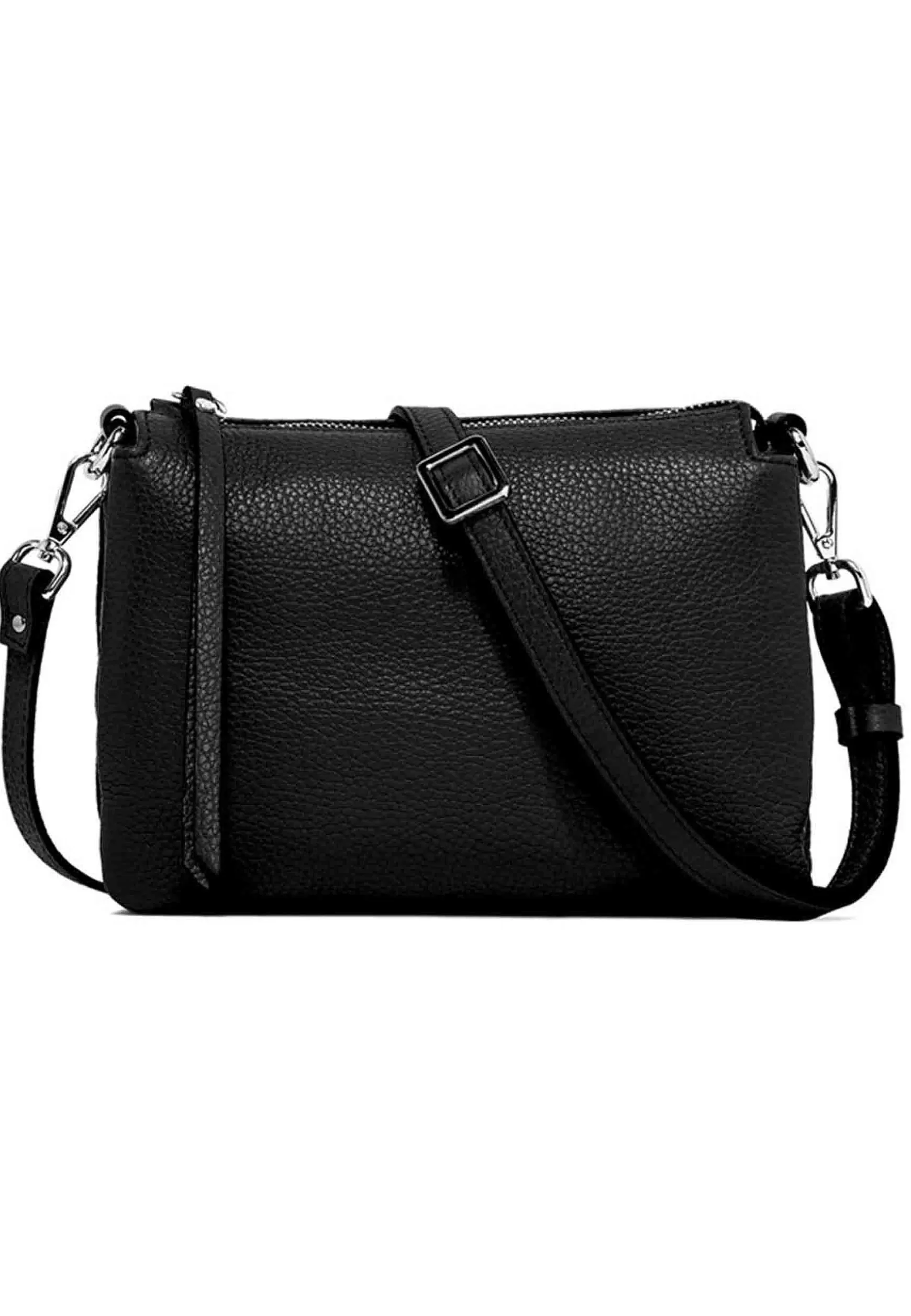 Borsa Donna Pochette Three In Pelle Nera Con Tracolla Removibile In Tono*Gianni Chiarini Discount