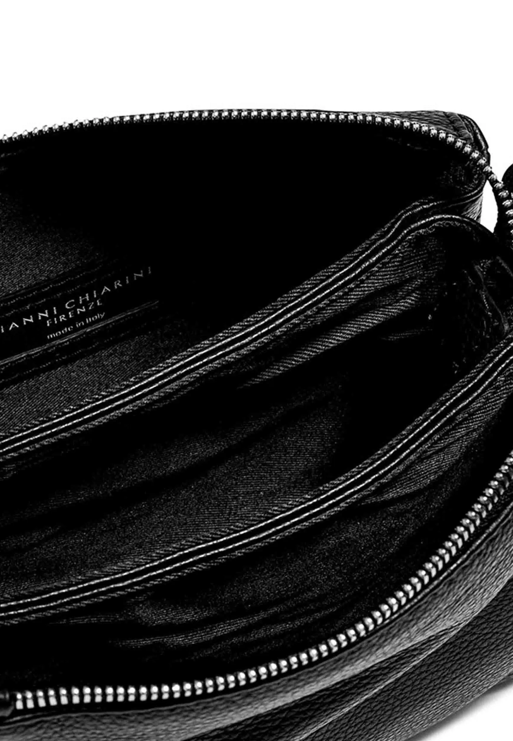 Borsa Donna Pochette Three In Pelle Nera Con Tracolla Removibile In Tono*Gianni Chiarini Discount