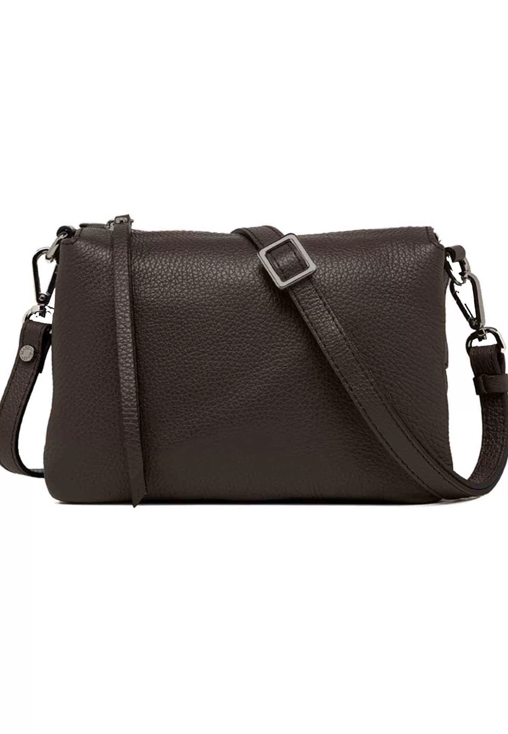 Borsa Donna Pochette Three In Pelle Testa Di Moro Con Tracolla Removibile In Tono*Gianni Chiarini Clearance