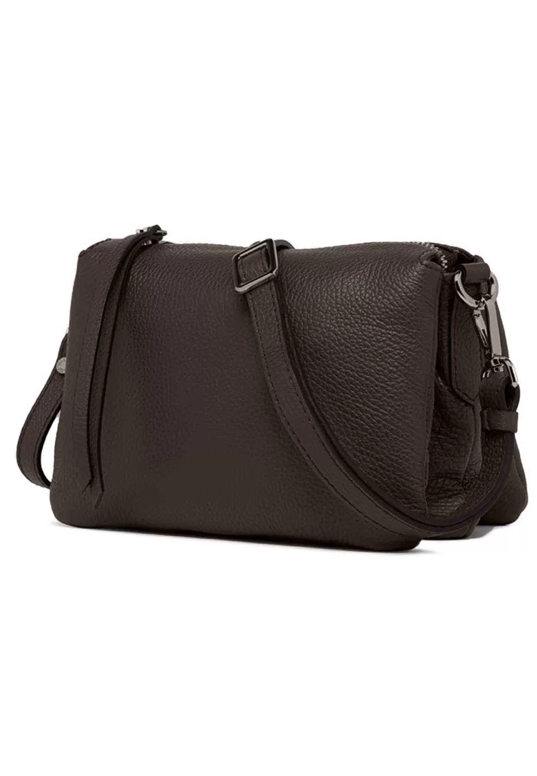 Borsa Donna Pochette Three In Pelle Testa Di Moro Con Tracolla Removibile In Tono*Gianni Chiarini Clearance