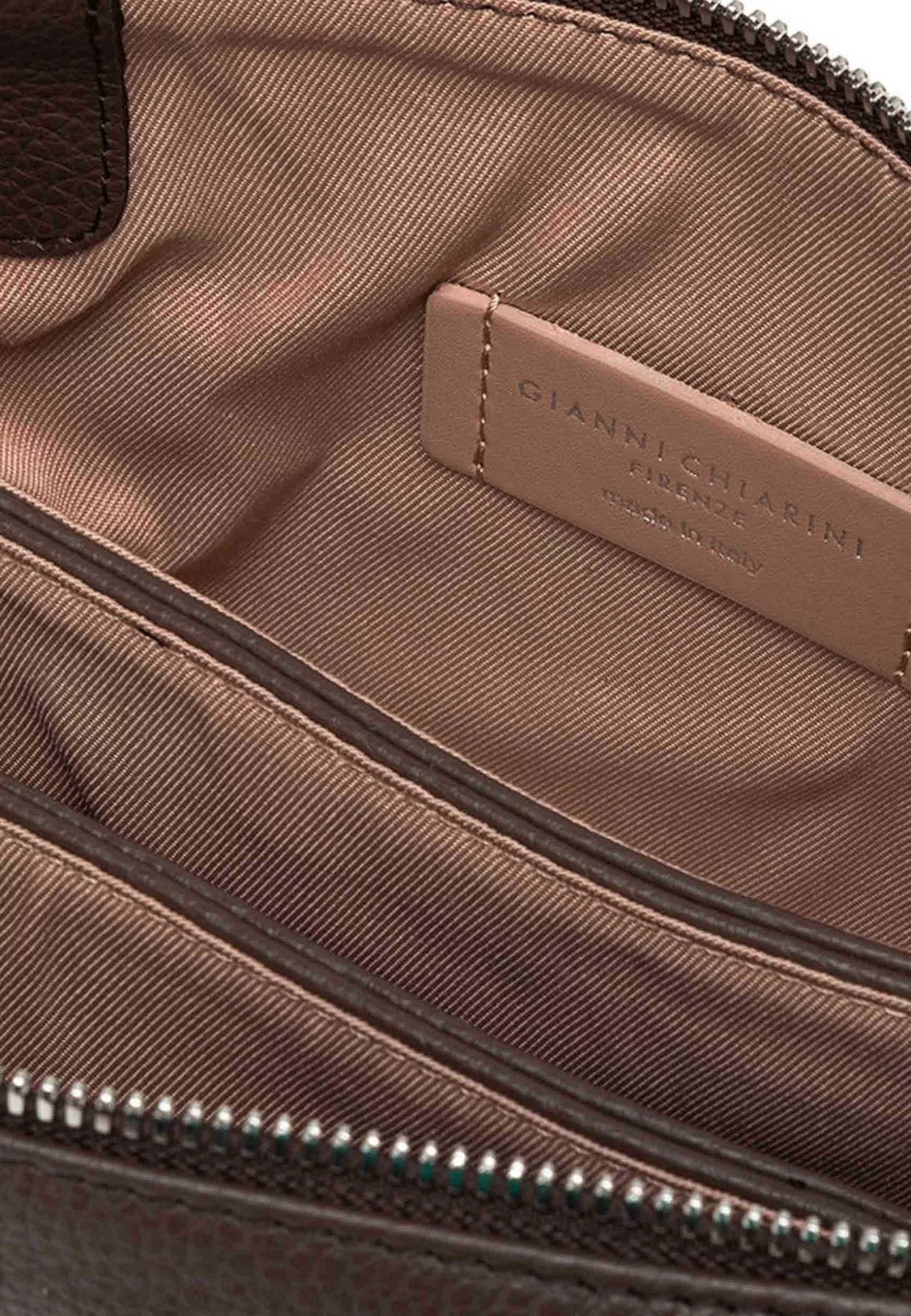 Borsa Donna Pochette Three In Pelle Testa Di Moro Con Tracolla Removibile In Tono*Gianni Chiarini Clearance
