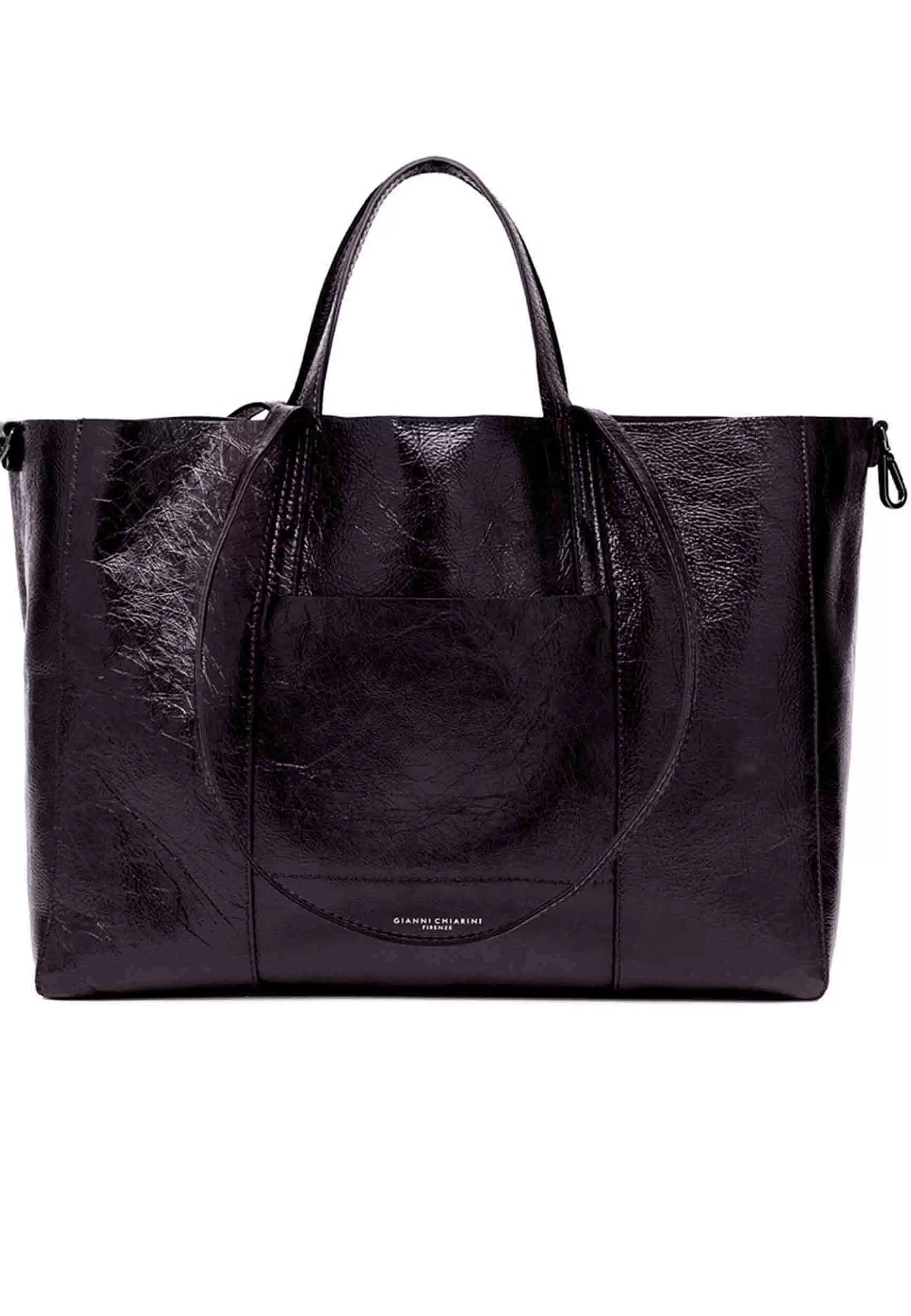 Borsa Donna Super Light In Pelle Viola Lucida Con Doppi Manici*Gianni Chiarini Cheap