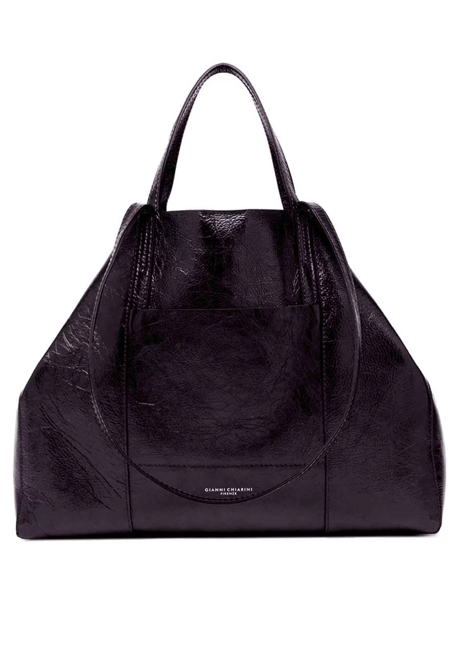 Borsa Donna Super Light In Pelle Viola Lucida Con Doppi Manici*Gianni Chiarini Cheap
