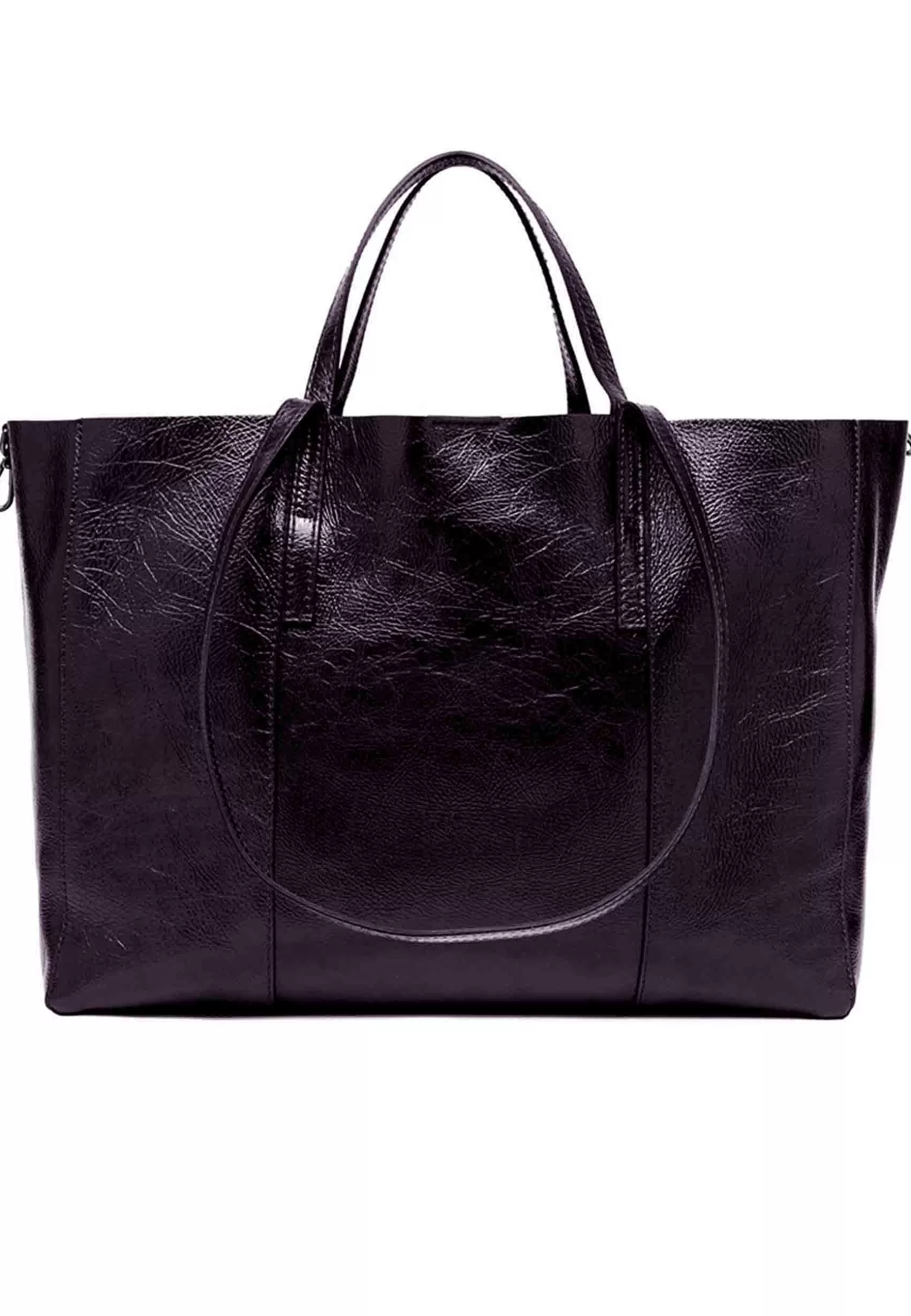 Borsa Donna Super Light In Pelle Viola Lucida Con Doppi Manici*Gianni Chiarini Cheap