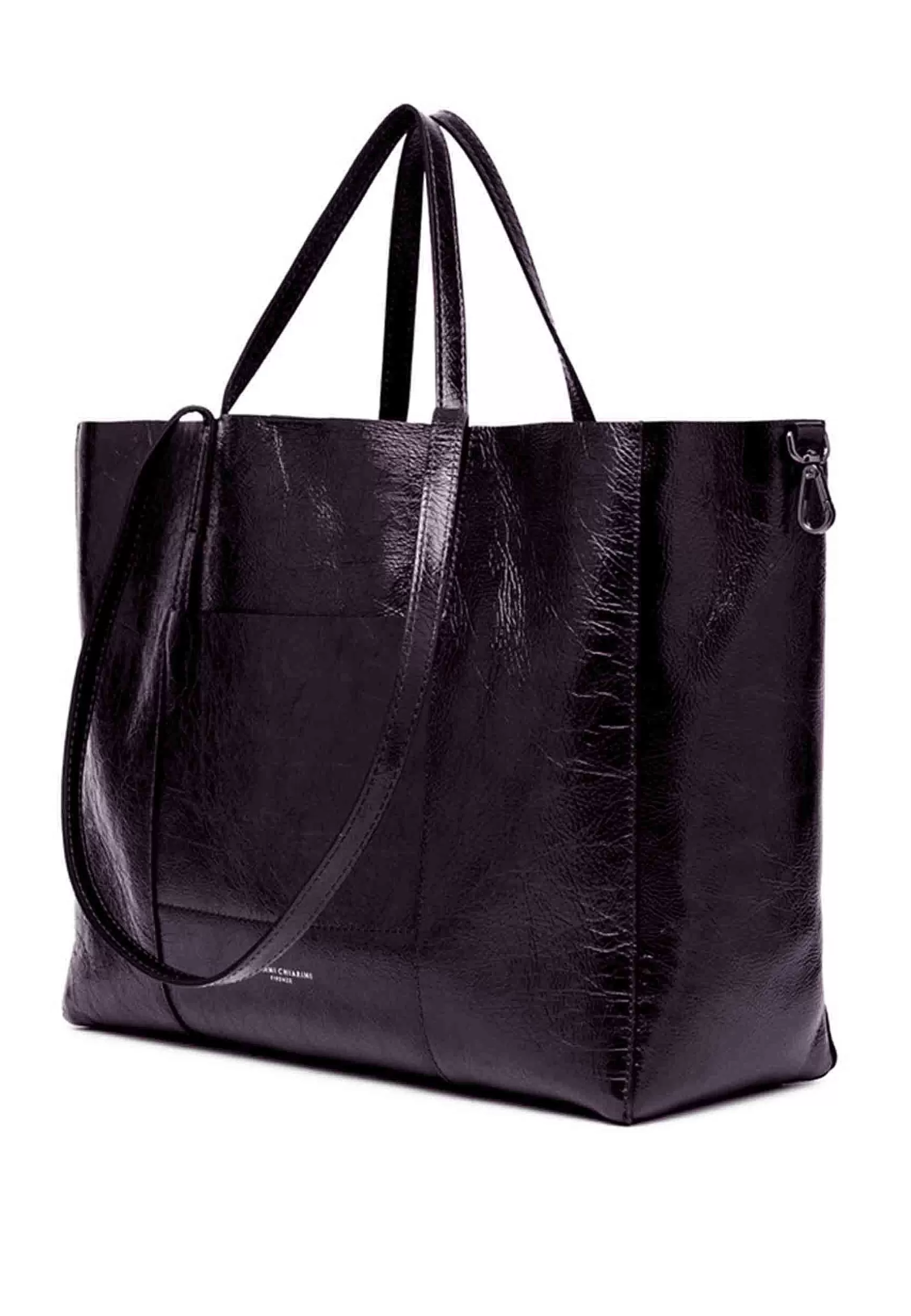 Borsa Donna Super Light In Pelle Viola Lucida Con Doppi Manici*Gianni Chiarini Cheap