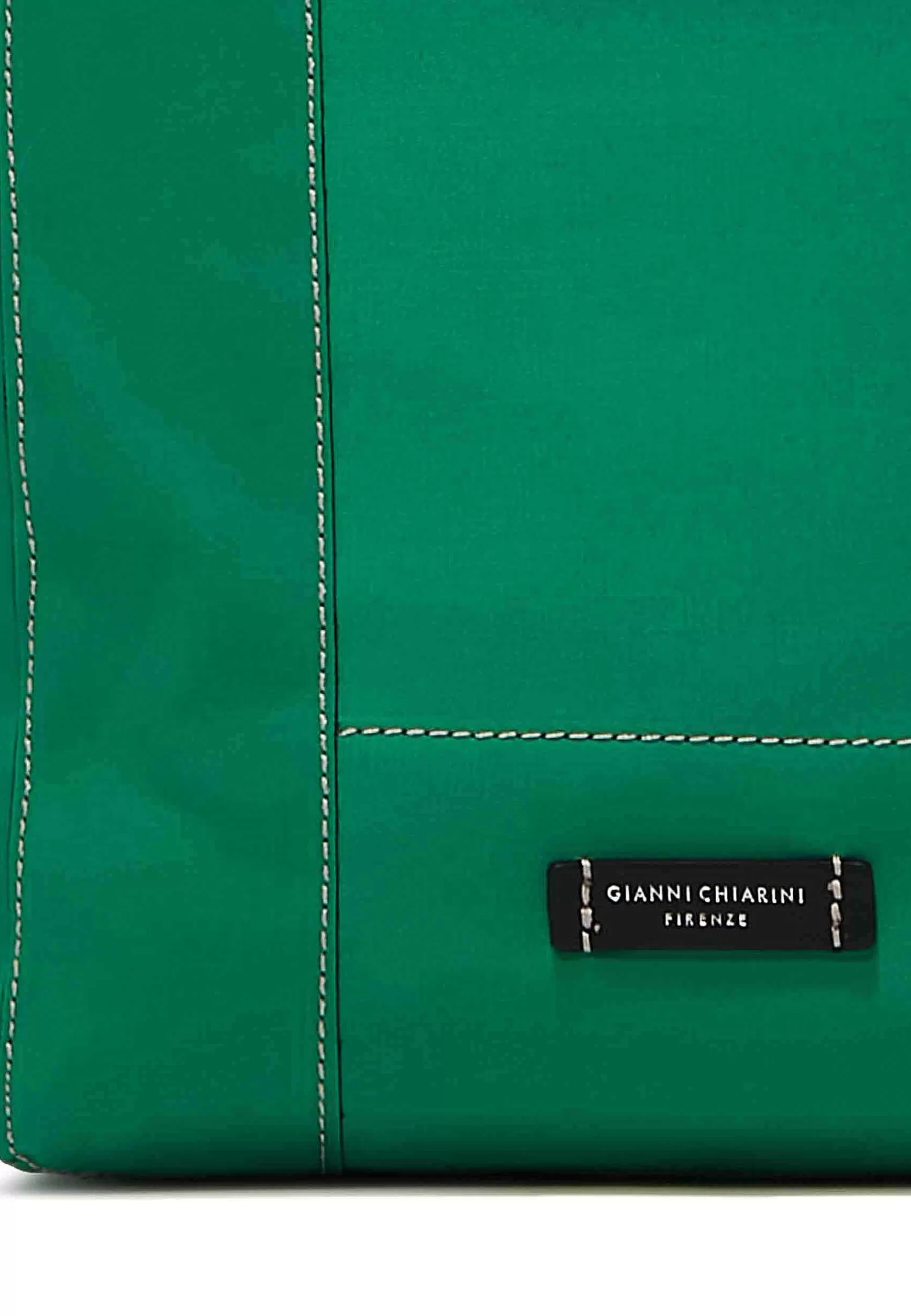 Borsa Donna Super Light In Tessuto Verde E Pelle Nera Con Doppi Manici*Gianni Chiarini Outlet