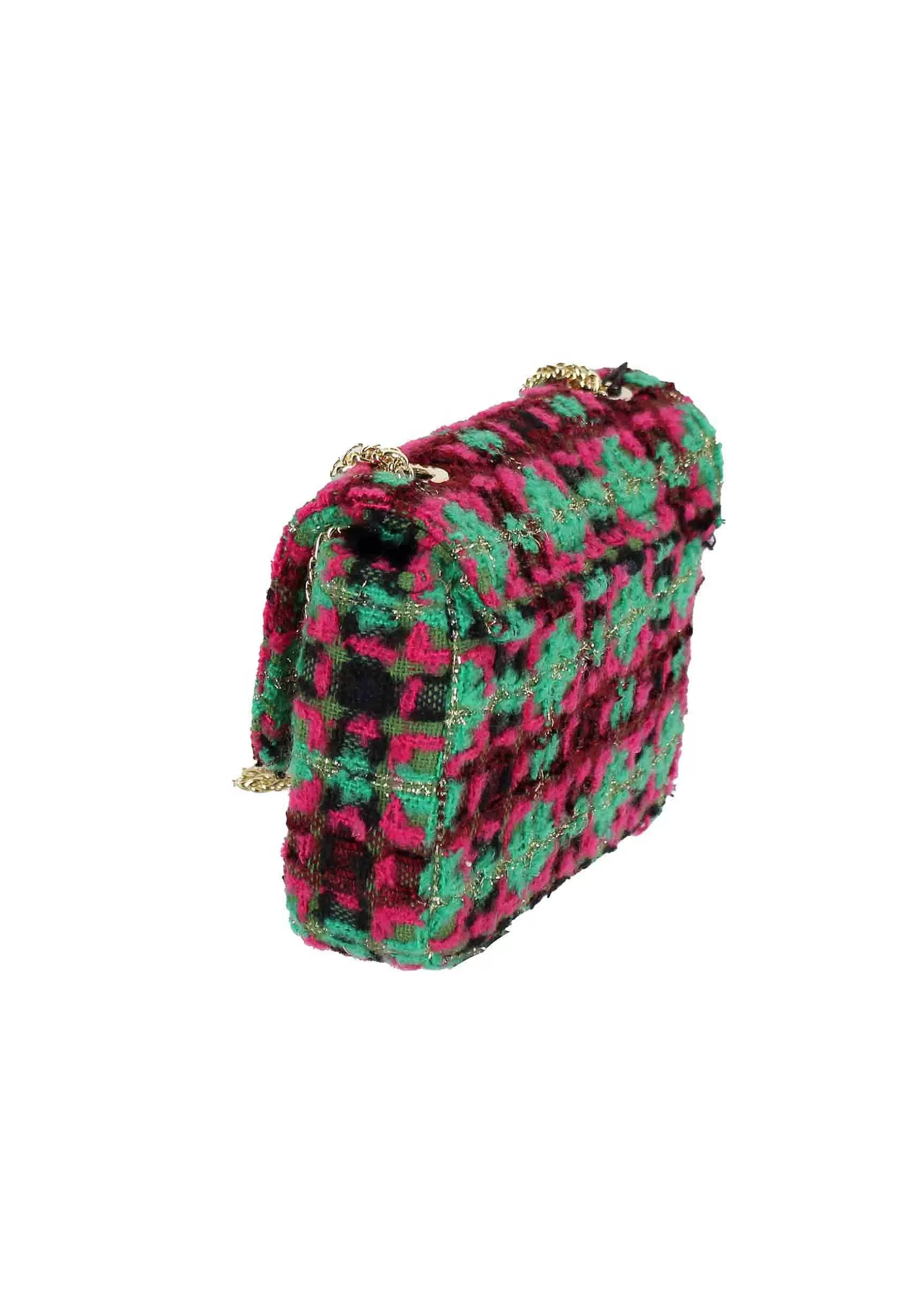 Borsa Pochette Donna In Lana Boucle Rossa Con Catena Oro*Kassiopea Sale