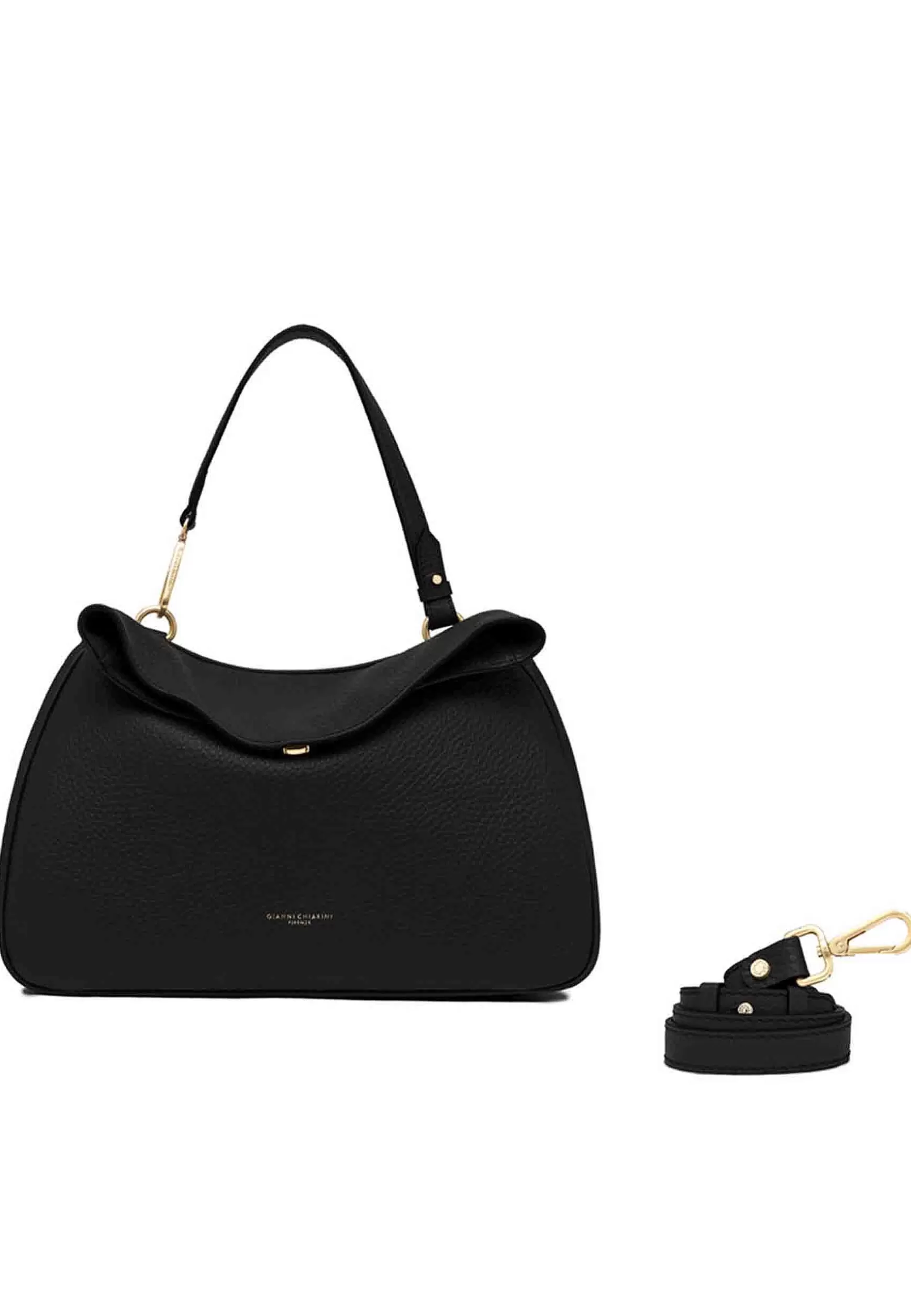 Borsa S Apalla Donna Brooke In Pelle Nera Con Ghetta E Manici*Gianni Chiarini Discount