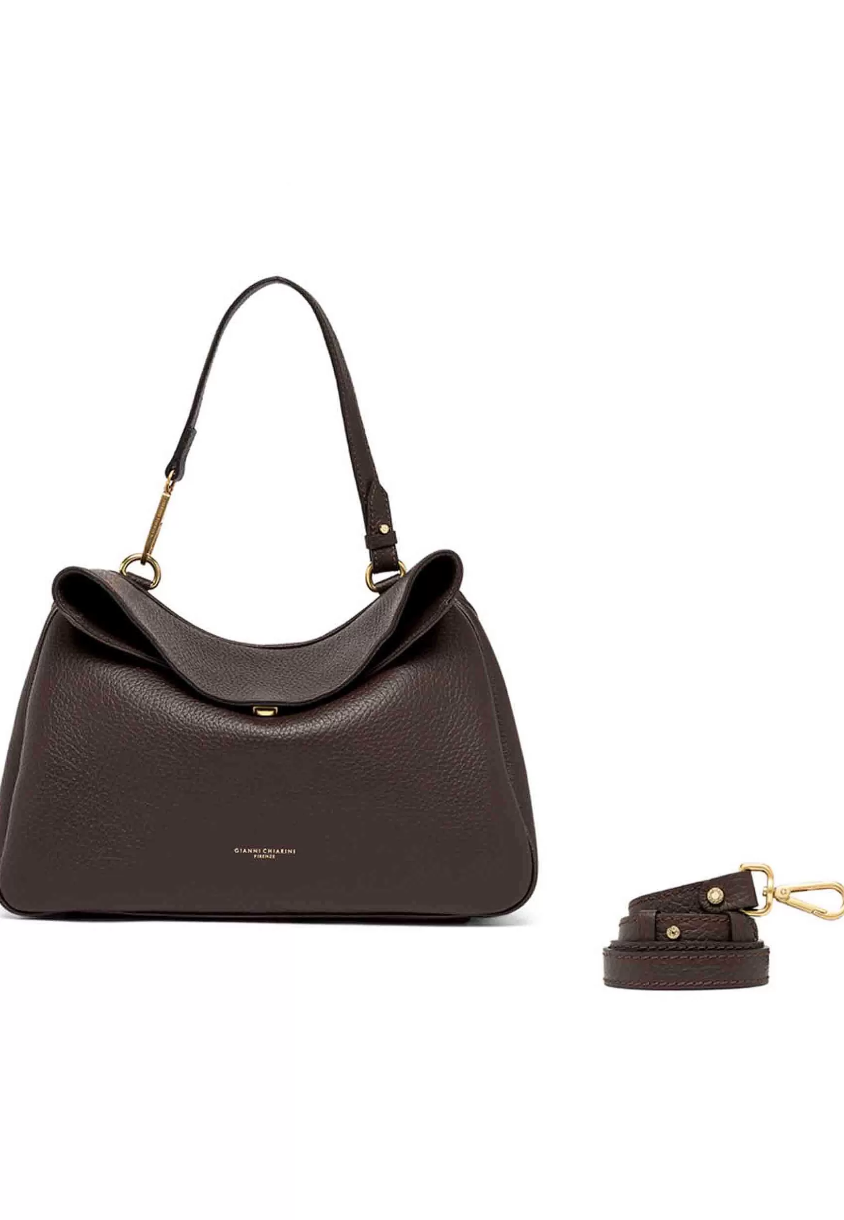 Borsa S Apalla Donna Brooke In Pelle Testa Di Moro Con Ghetta E Manici*Gianni Chiarini Best