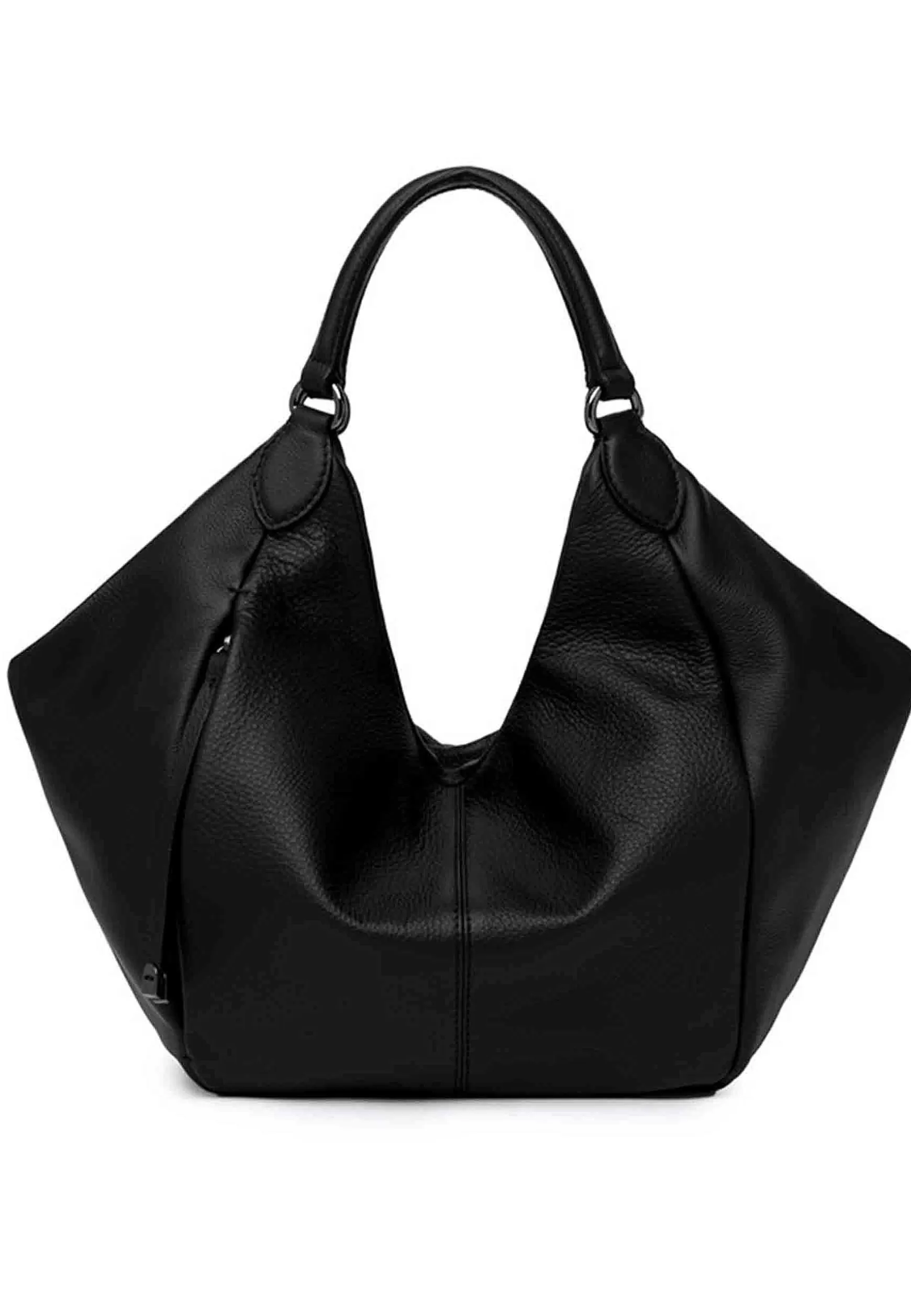 Borsa S Apalla Donna Violante In Pelle Nera Con Doppi Manici A Tono*Gianni Chiarini Clearance