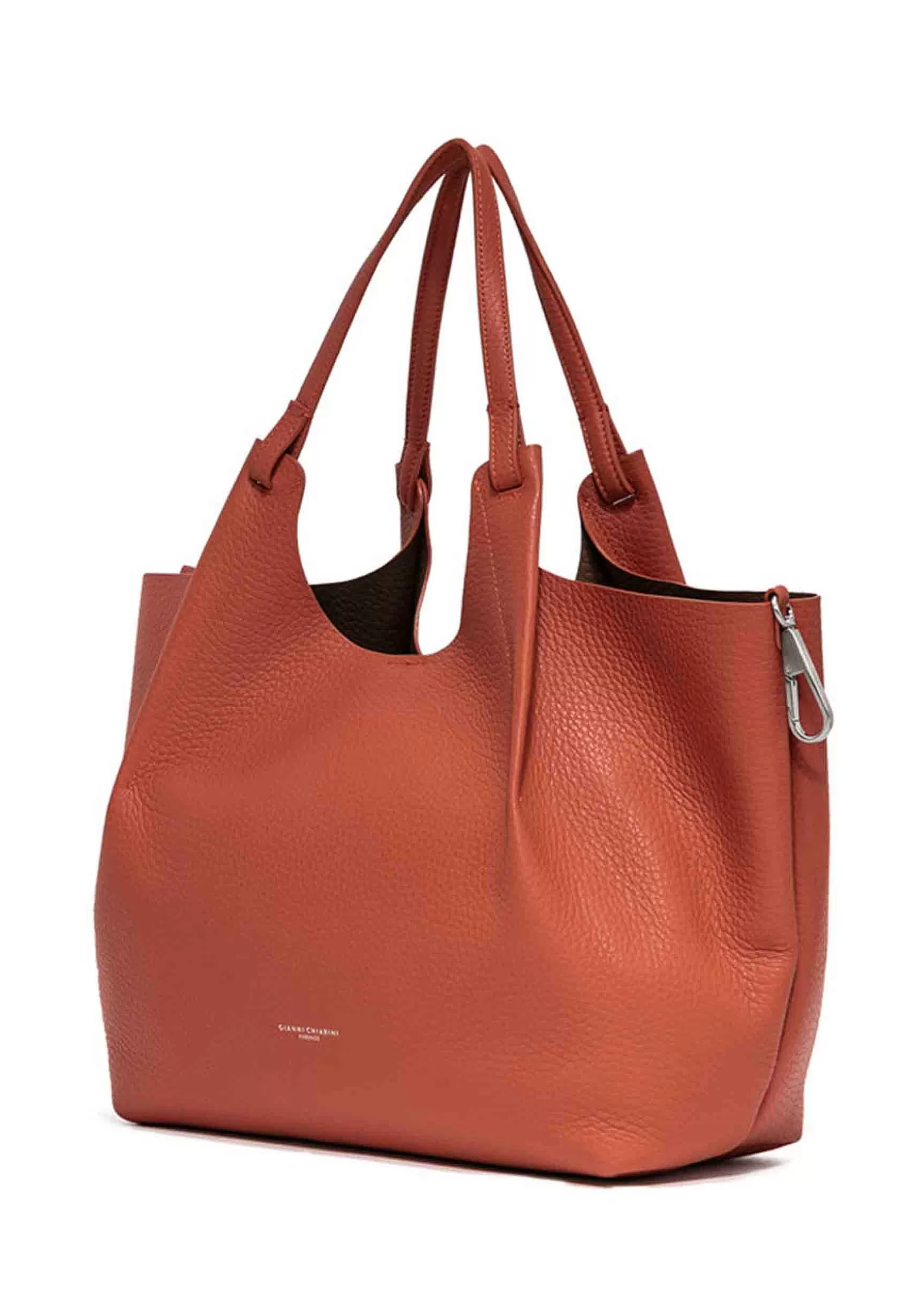 Borsa Shopping Donna Dua In Pelle Arancio Con Doppi Manici*Gianni Chiarini Outlet
