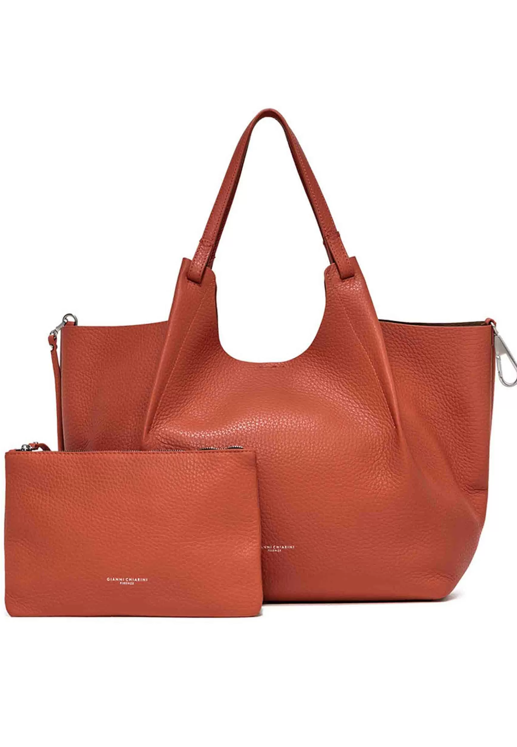 Borsa Shopping Donna Dua In Pelle Arancio Con Doppi Manici*Gianni Chiarini Outlet