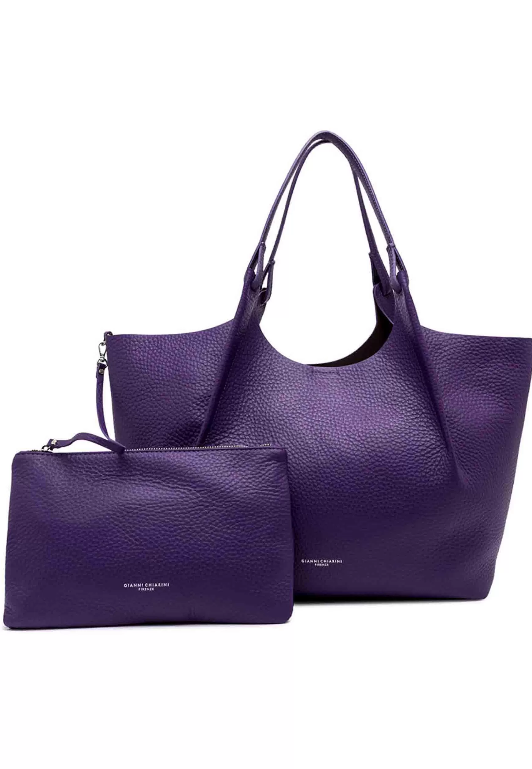 Borsa Shopping Donna Dua In Pelle Viola Con Doppi Manici*Gianni Chiarini Best Sale