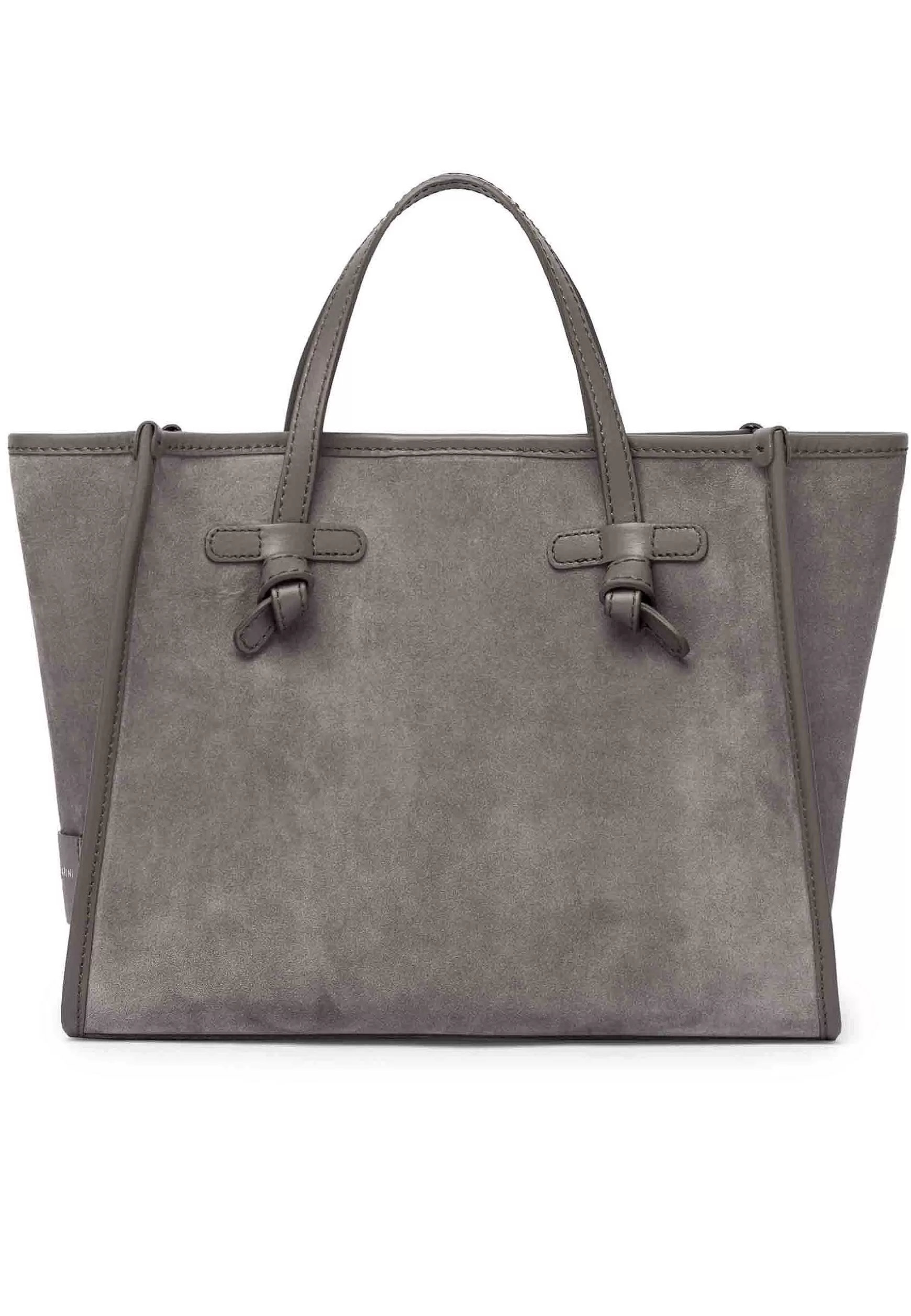 Borsa Shopping Donna In Camoscio Grigio Con Doppi Manici In Pelle*Marcella Club Sale